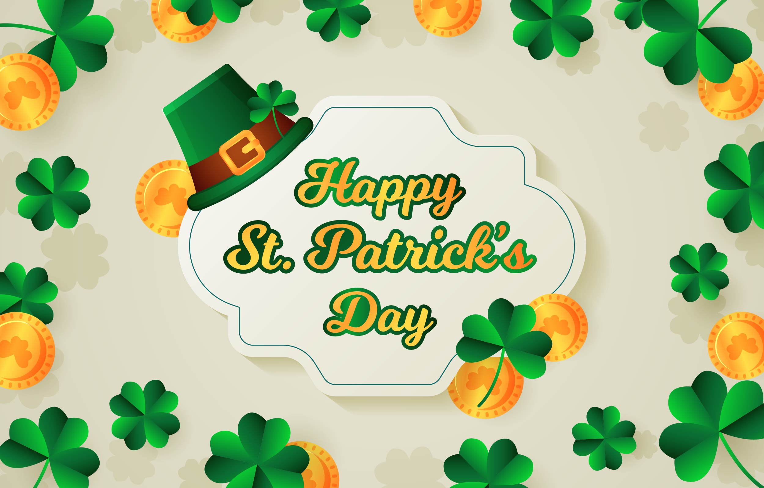 Download mobile wallpaper Holiday, Clover, Coin, St Patrick's Day for free.