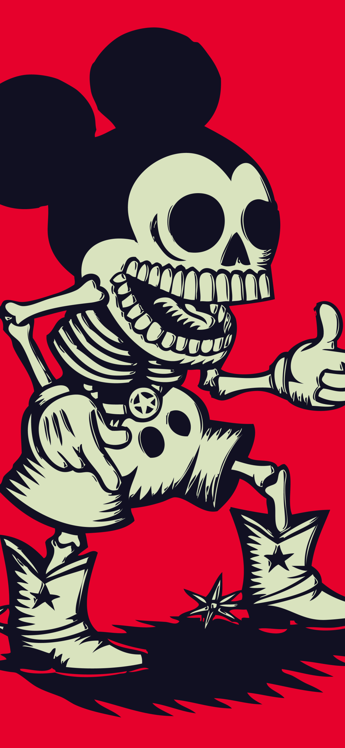 Baixar papel de parede para celular de Escuridão, Desenho Animado, Minimalista, Mickey Mouse gratuito.