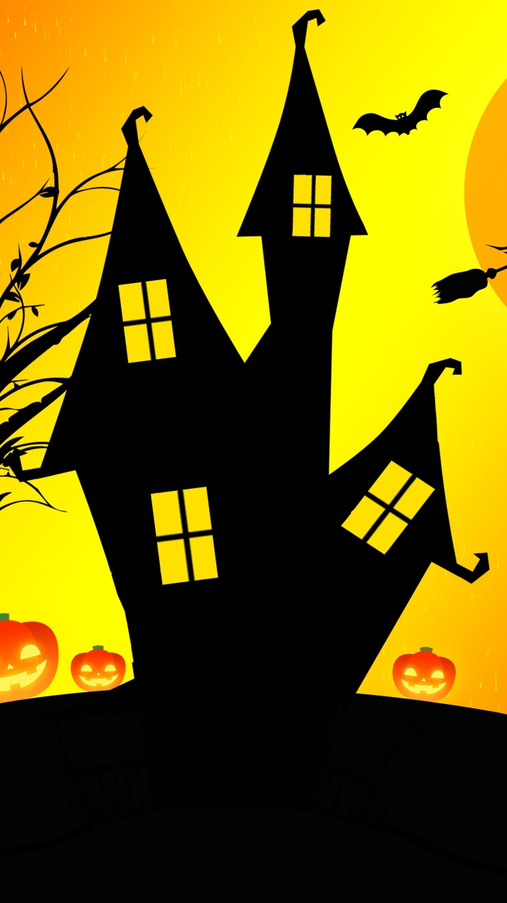 Download mobile wallpaper Halloween, Holiday, House for free.
