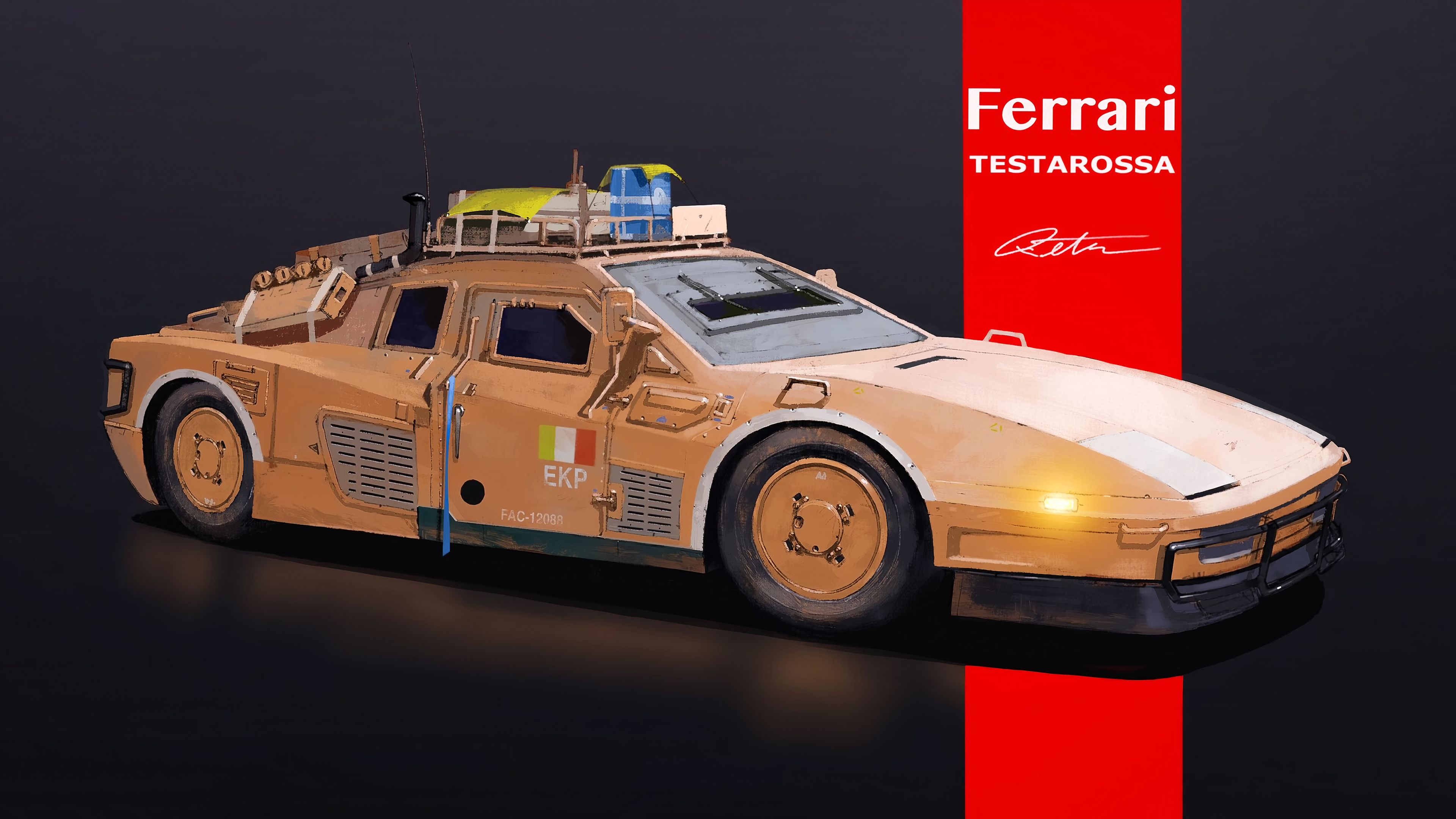 Download mobile wallpaper Ferrari, Car, Artistic, Vehicles for free.