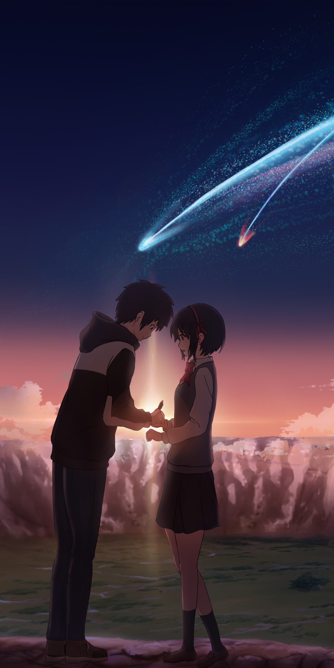 Handy-Wallpaper Animes, Your Name Gestern Heute Und Für Immer, Kimi No Na Wa, Mitsuha Miyamizu, Taki Tachibana kostenlos herunterladen.