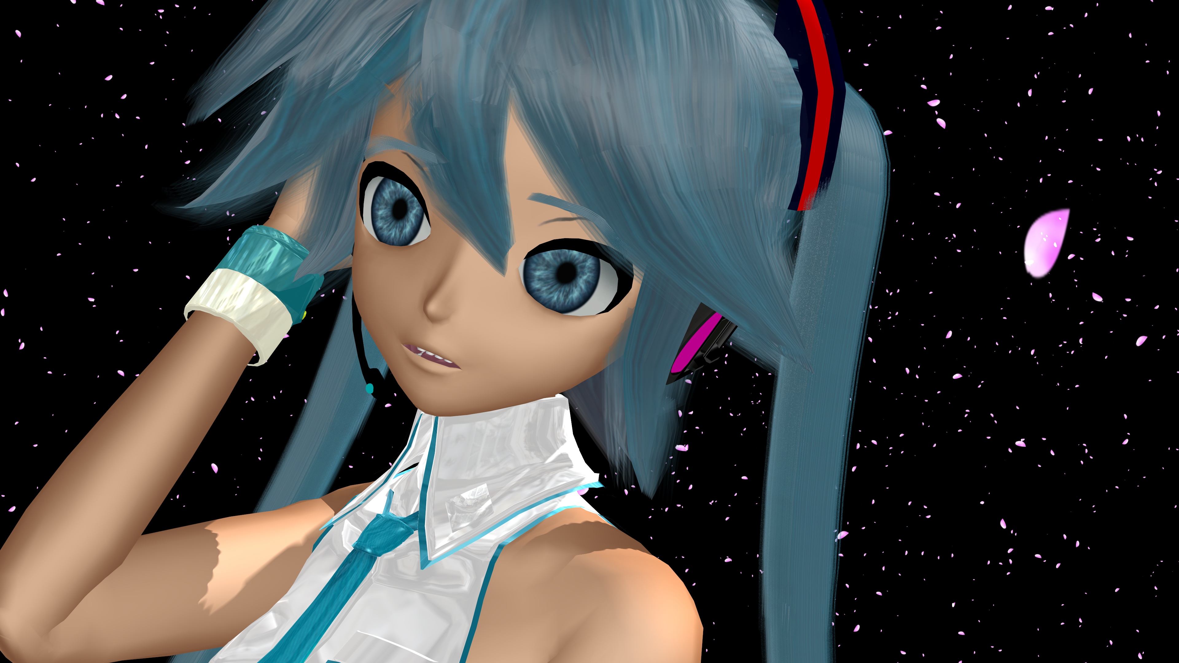 Descarga gratuita de fondo de pantalla para móvil de Sakura, Vocaloid, Ojos Azules, Animado, Pelo Azul, Hatsune Miku.