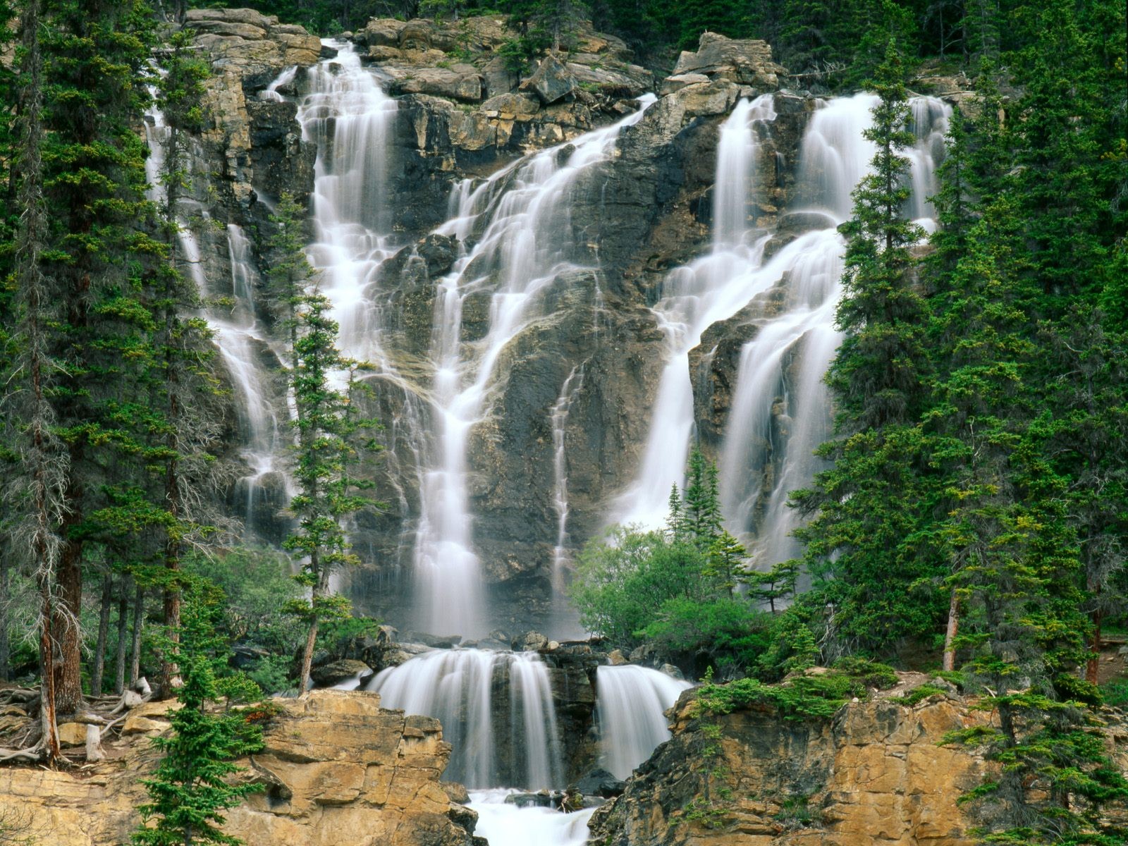 Скачать картинку Водопады, Водопад, Лес, Земля/природа в телефон бесплатно.