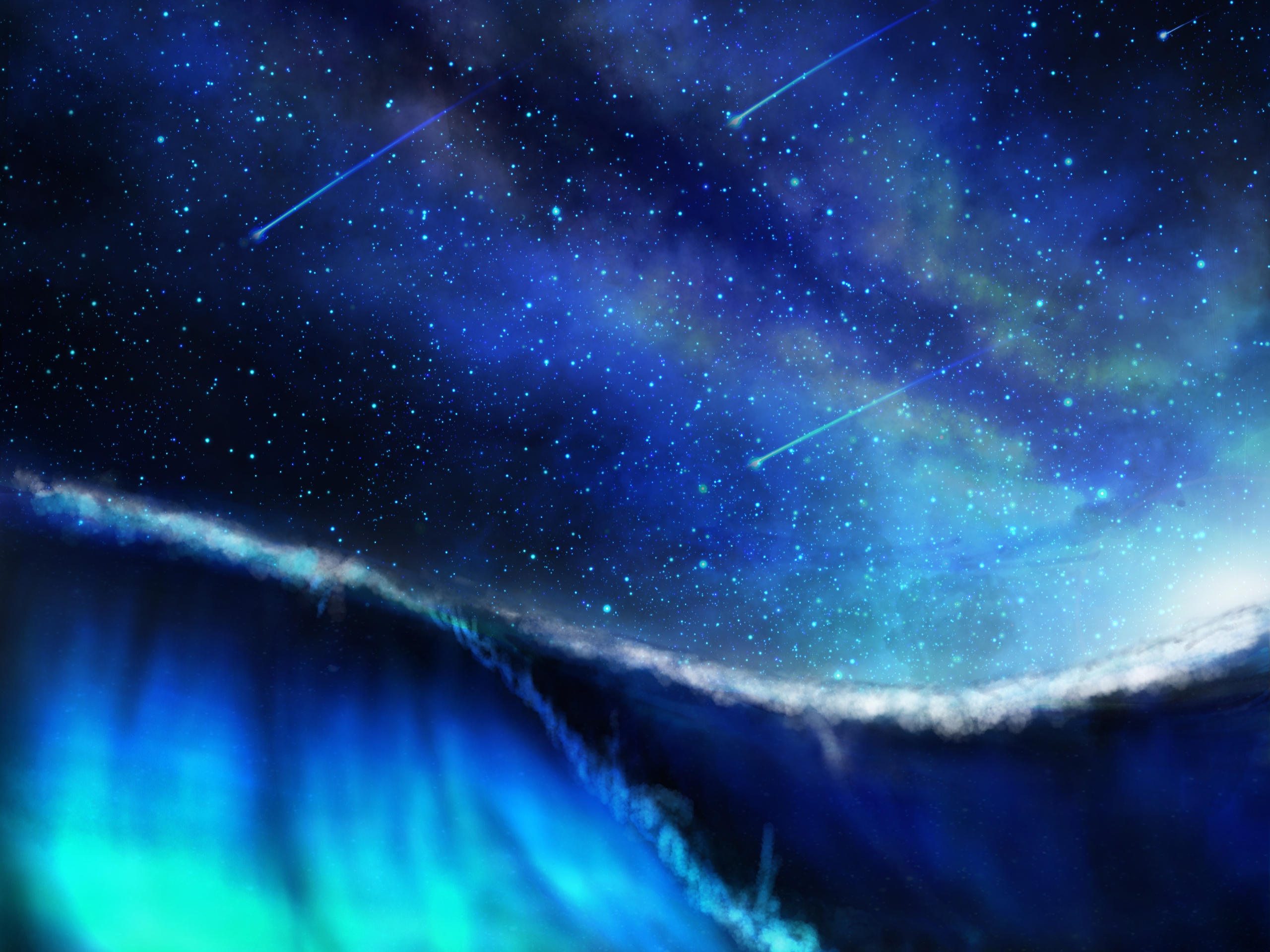 Download mobile wallpaper Stars, Starry Sky, Sci Fi, Shooting Star for free.