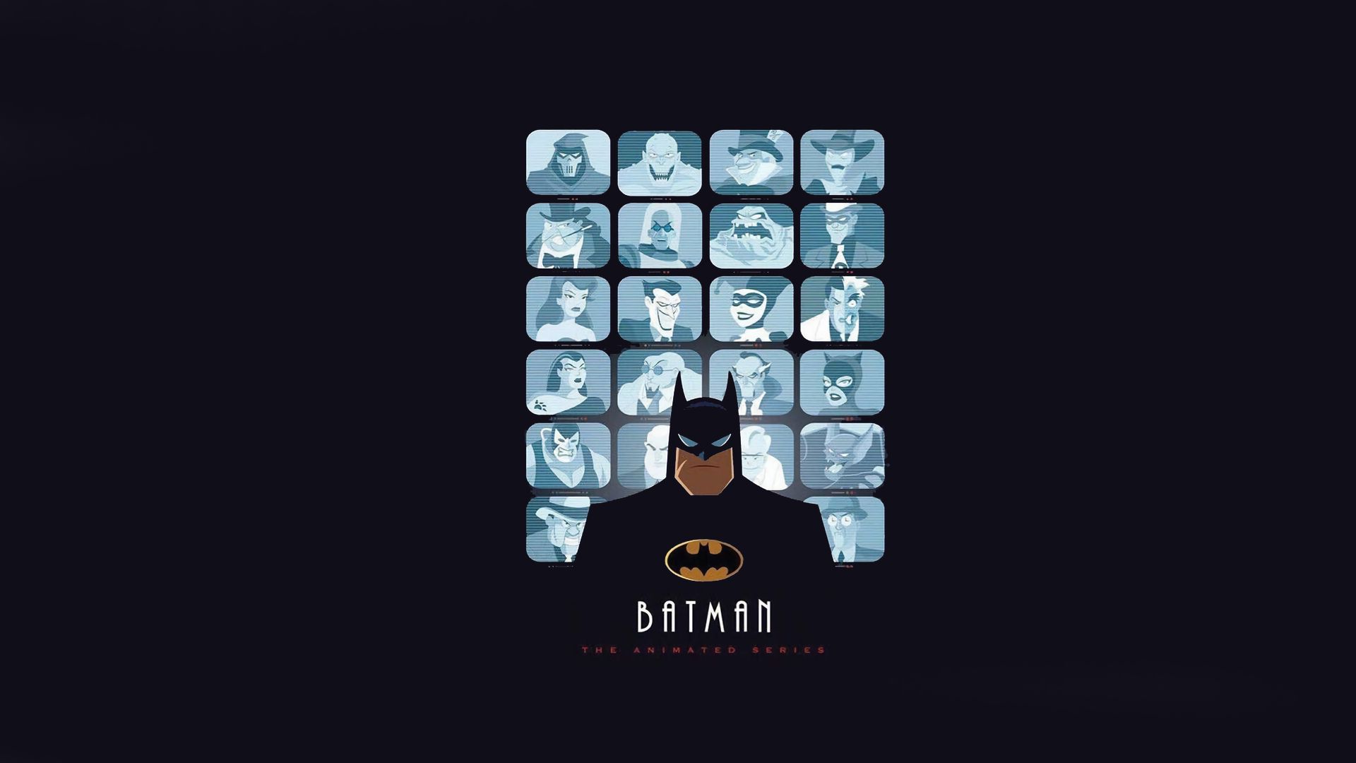 batman: the animated series, batman, tv show, catwoman, harley quinn, joker, killer croc, poison ivy