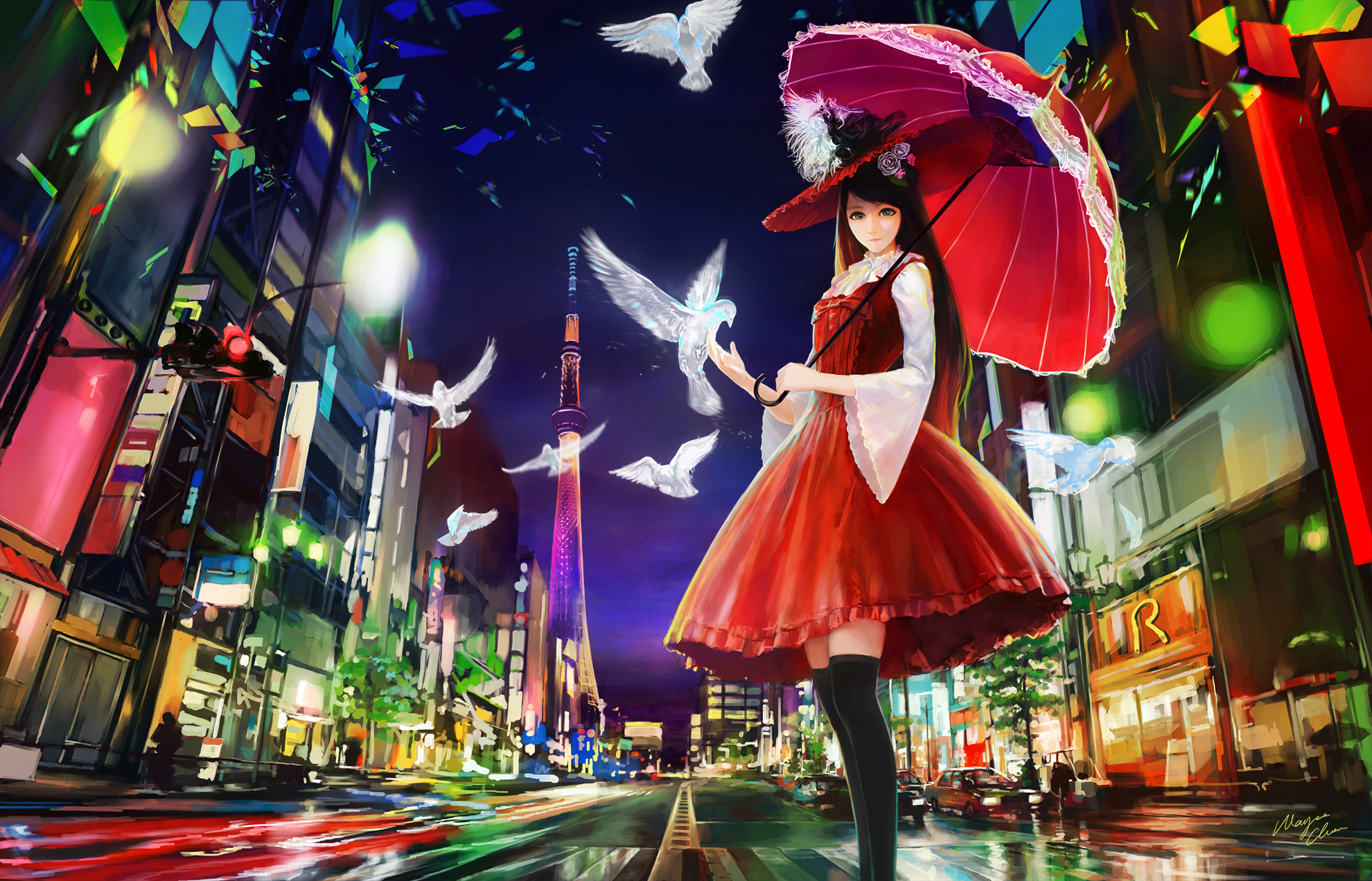 Free download wallpaper Anime, Umbrella, Original on your PC desktop