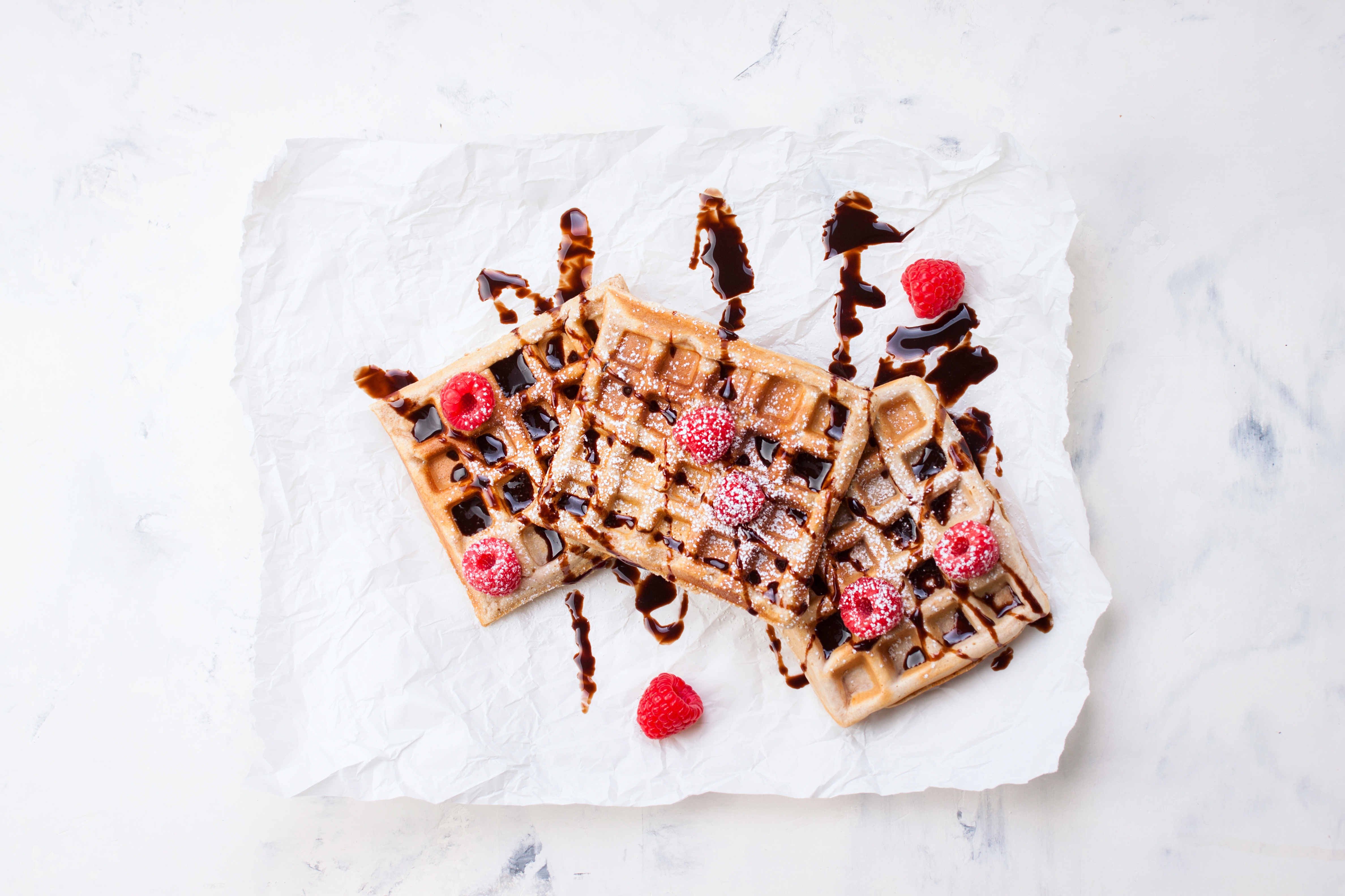 Download mobile wallpaper Food, Raspberry, Waffle for free.