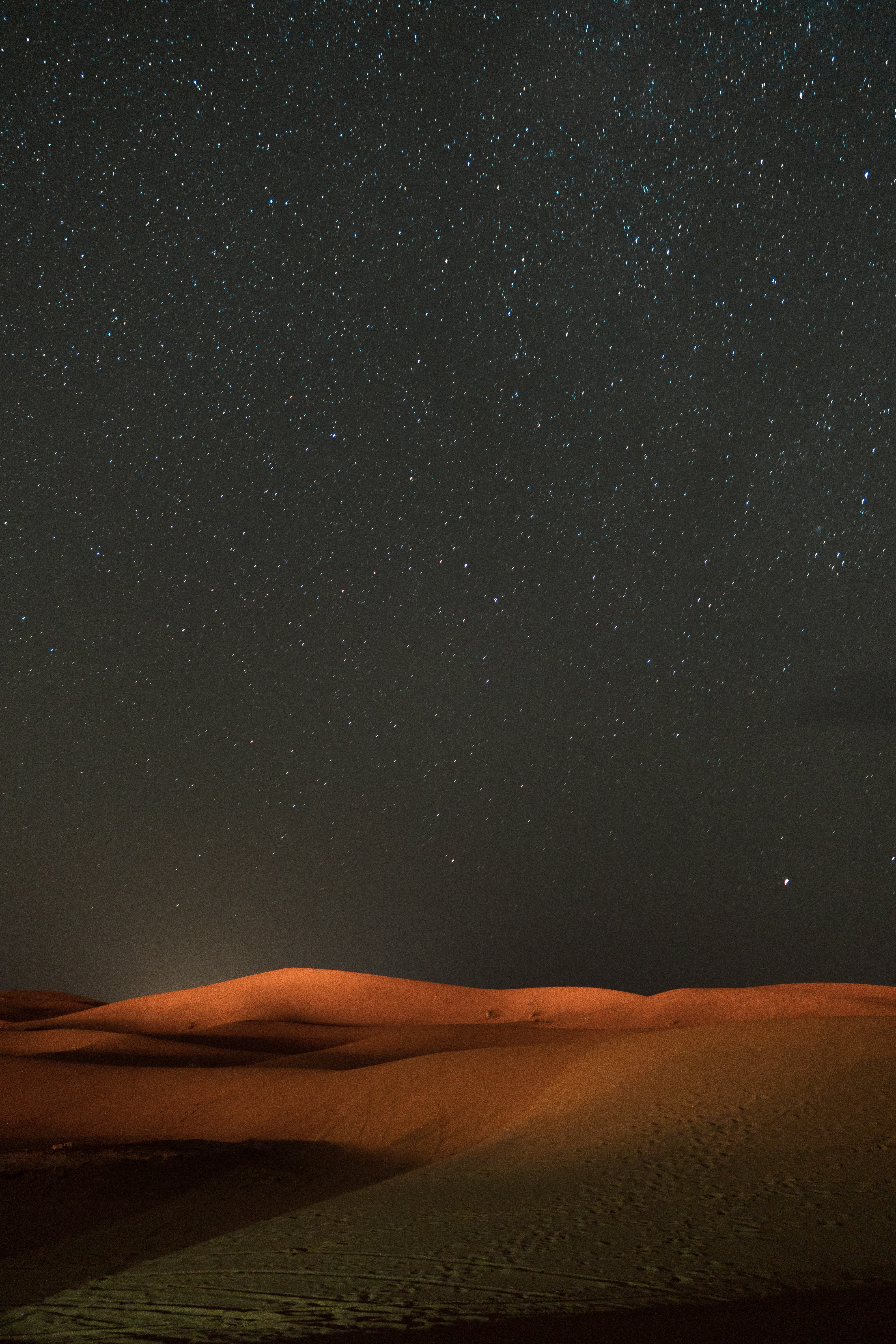 desert, night, sand, links, nature, starry sky, dunes HD wallpaper