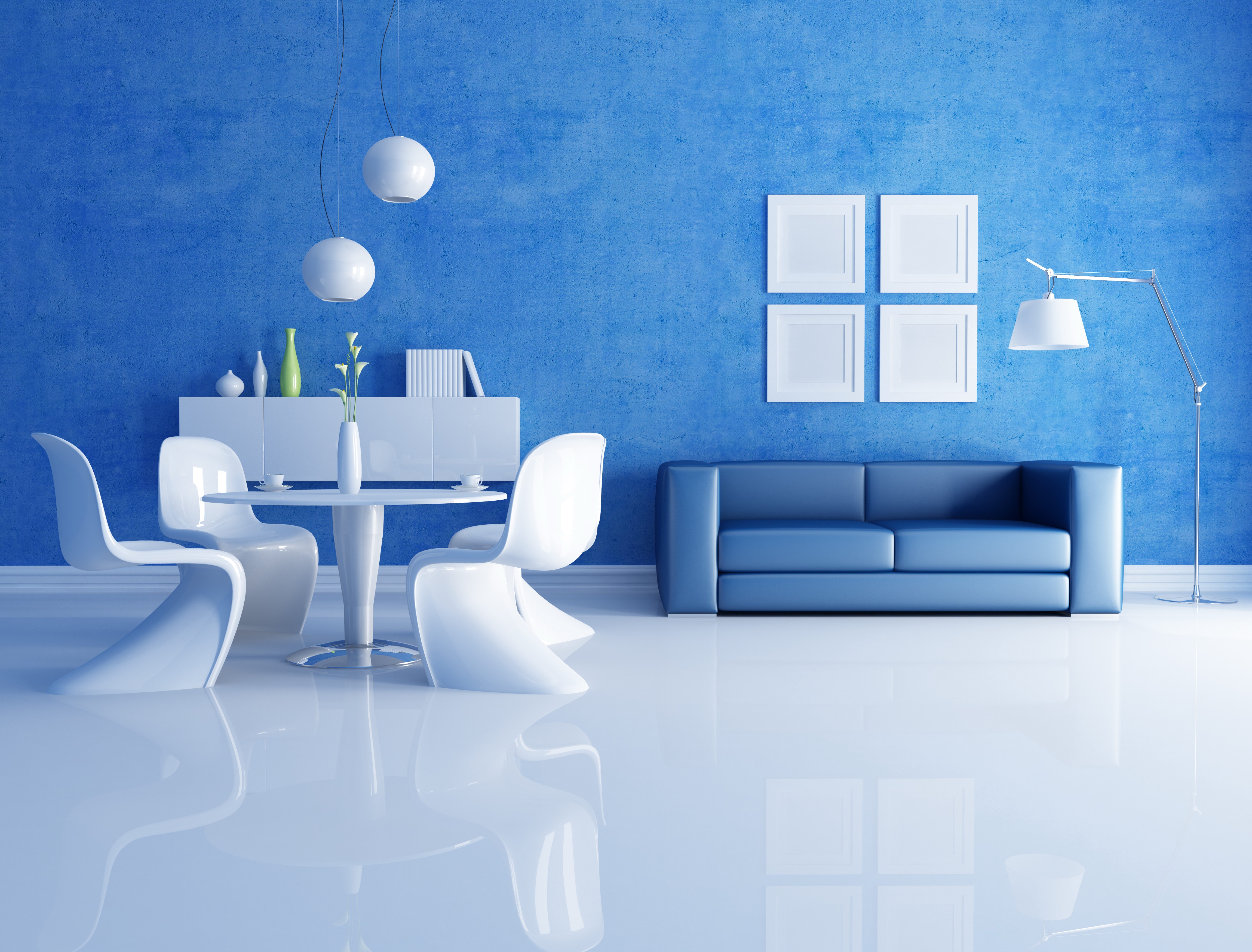 furniture, living room, miscellaneous, wallpaper, miscellanea, example, blue tone