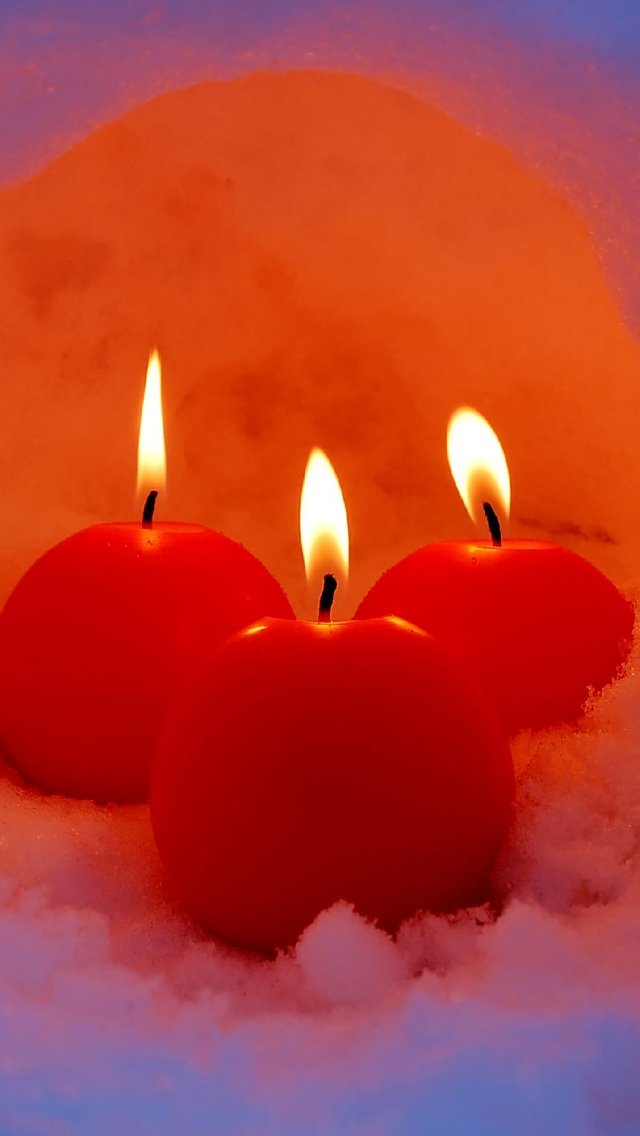 Download mobile wallpaper Snow, Candle, Photography for free.