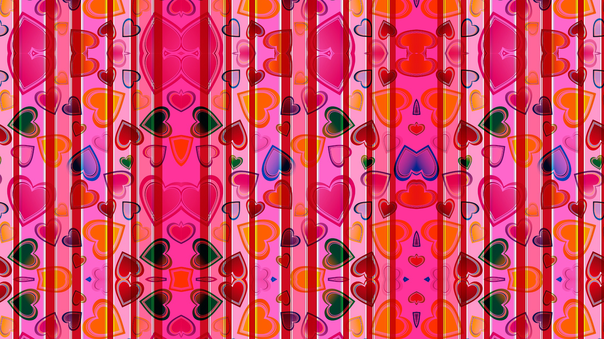Handy-Wallpaper Abstrakt, Rosa, Muster, Farben, Gradient, Herz kostenlos herunterladen.