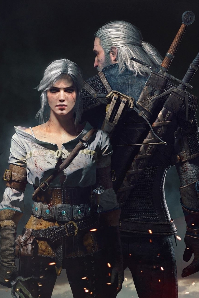 Descarga gratuita de fondo de pantalla para móvil de Videojuego, El Brujo, Geralt De Rivia, Wiedzmin 3: Dziki Gon, Ciri (La Bruja).