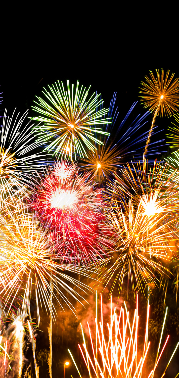 Download mobile wallpaper Night, Colorful, Fireworks, Photography for free.