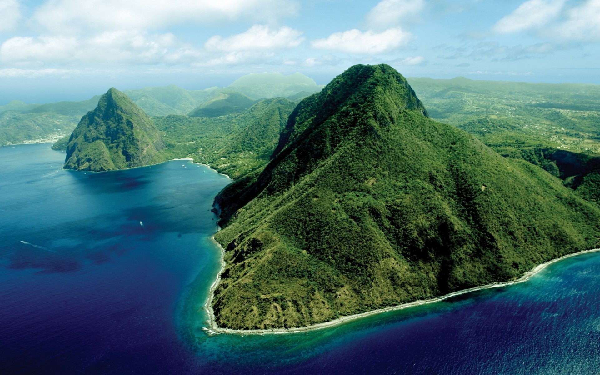 Handy-Wallpaper Ozean, Gebirge, St Lucia, Berge, Erde/natur kostenlos herunterladen.