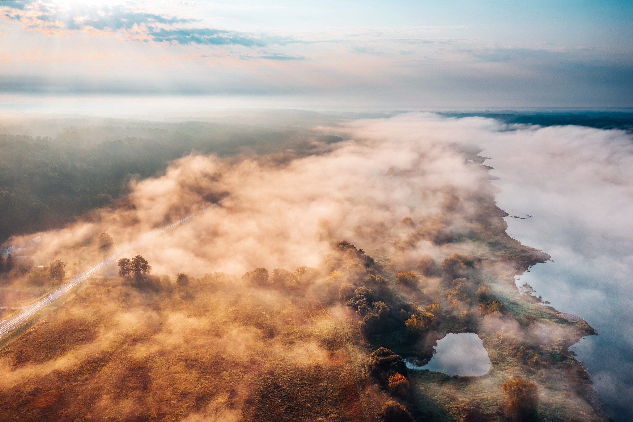 Descarga gratuita de fondo de pantalla para móvil de Paisaje, Naturaleza, Horizonte, Niebla, Tierra/naturaleza.