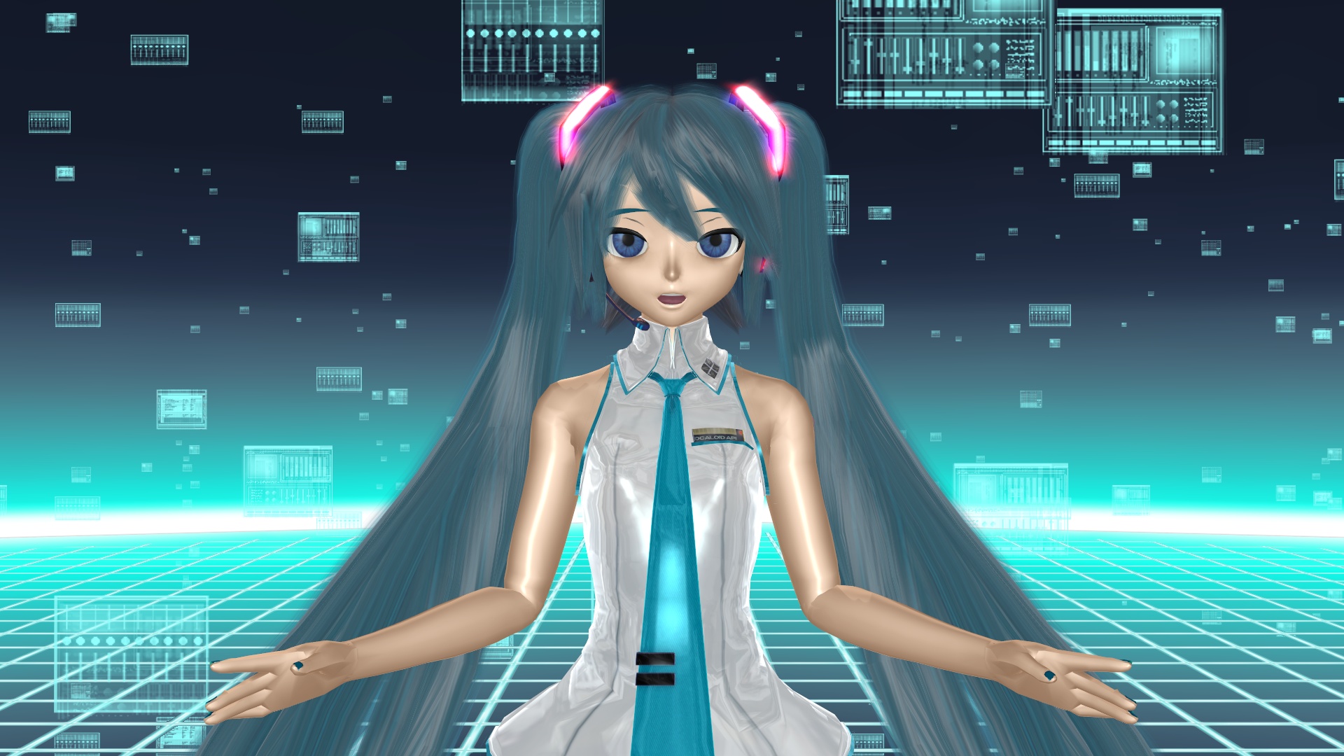 Téléchargez des papiers peints mobile Vocaloïde, Yeux Bleus, Animé, Cheveux Bleus, Hatsune Miku gratuitement.