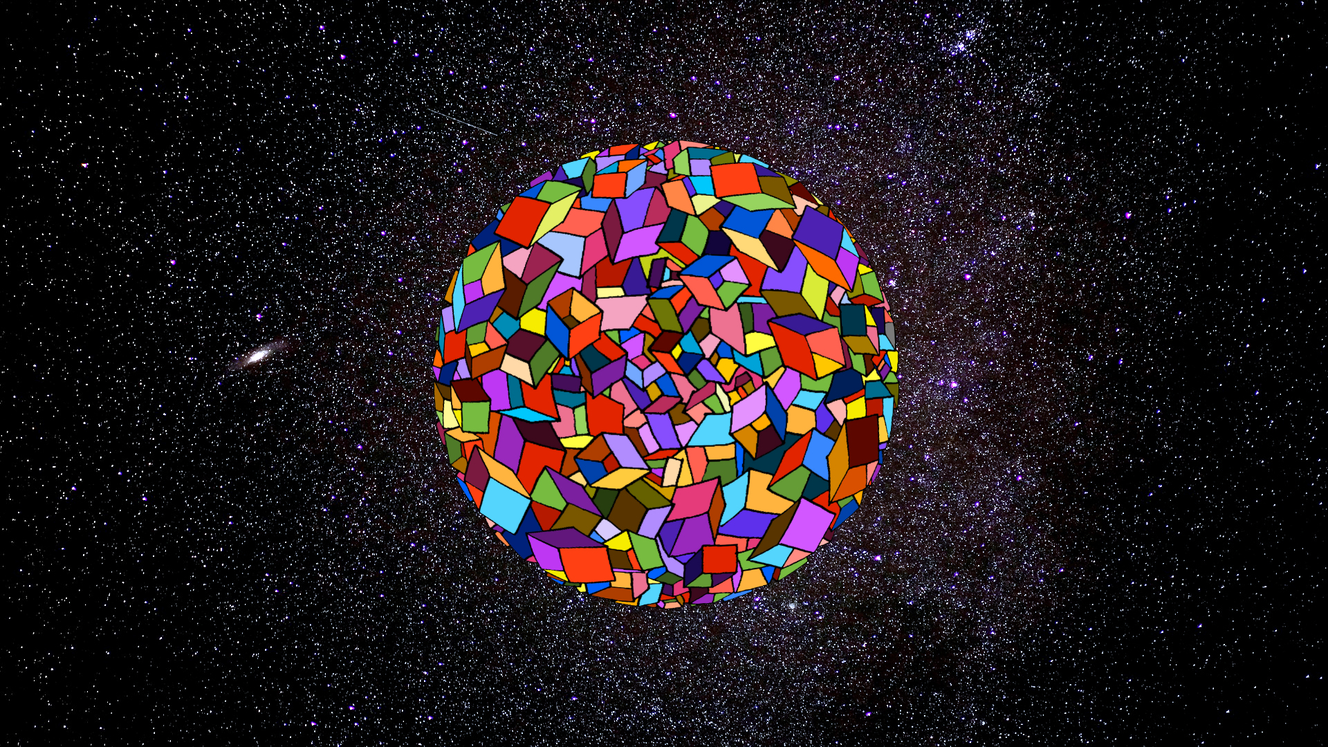 Free download wallpaper Space, Planet, Artistic, Cube on your PC desktop