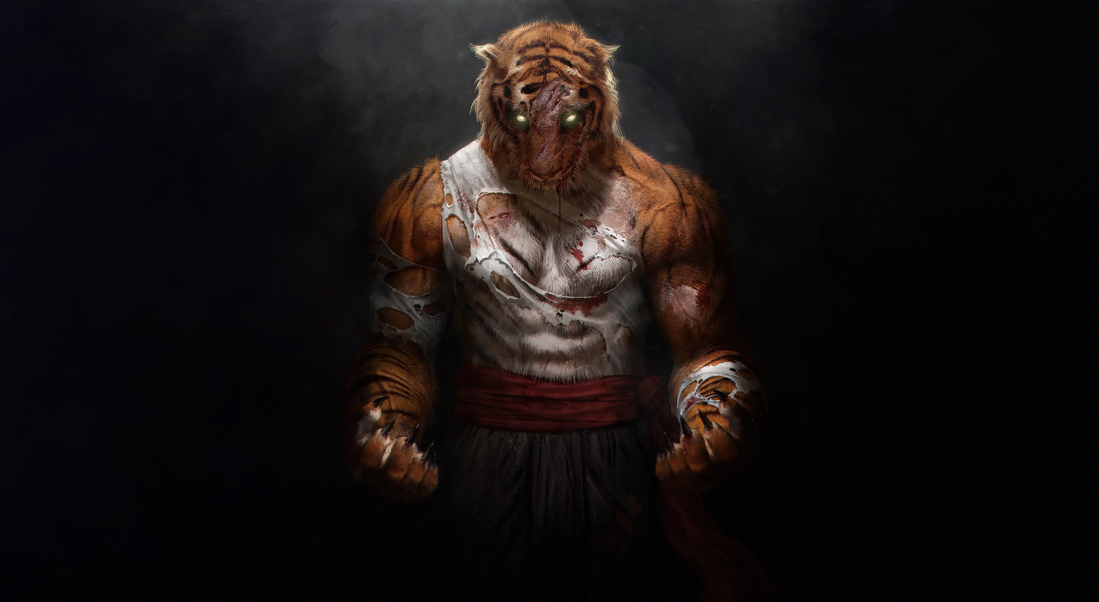 fantasy, warrior, humanized, tiger