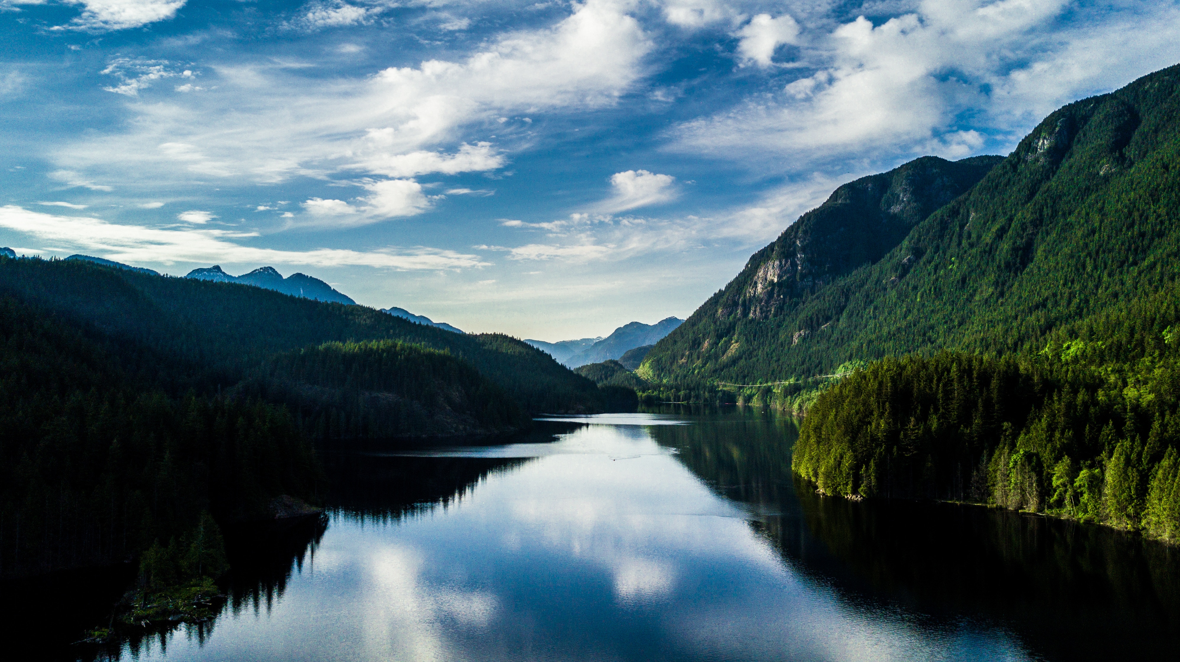 無料モバイル壁紙自然, 山脈, 湖, 反射, 夏をダウンロードします。
