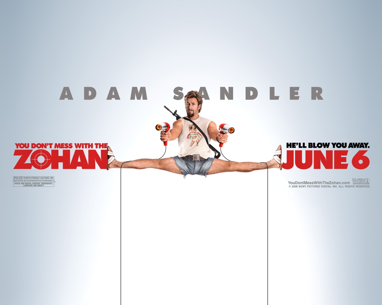 you don't mess with the zohan, cinema, adam sandler, actors, white HD wallpaper