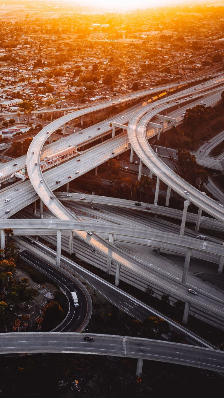 man made, los angeles, freeway, california, usa, highway, cities for android