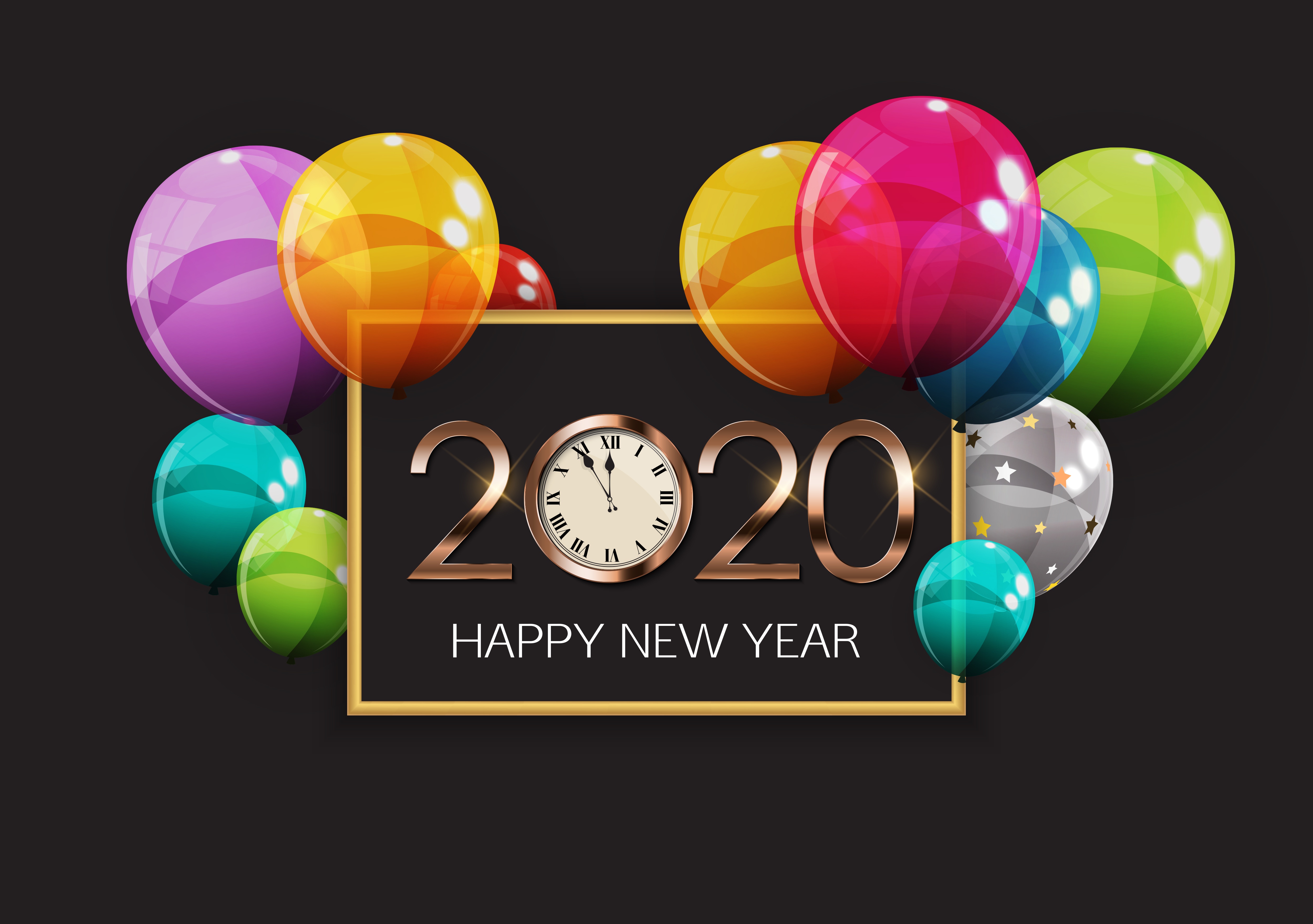 960623 Hintergrundbild herunterladen feiertage, neujahr 2020, ballon, frohes neues jahr, neujahr - Bildschirmschoner und Bilder kostenlos