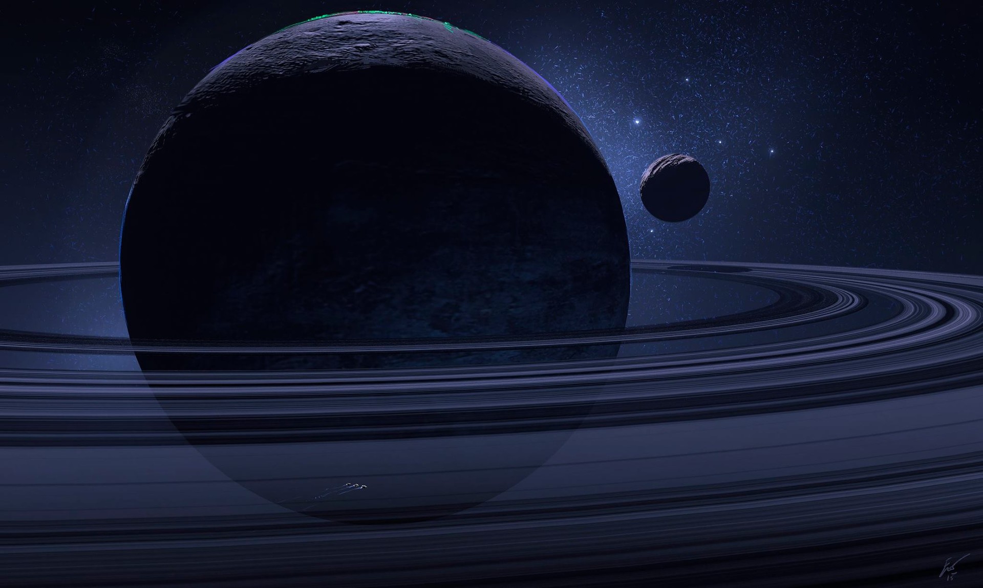 Laden Sie das Mond, Planet, Science Fiction, Weltraum, Planetenring-Bild kostenlos auf Ihren PC-Desktop herunter
