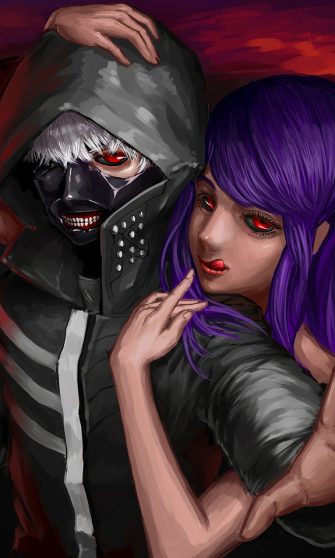 Download mobile wallpaper Anime, Ken Kaneki, Tokyo Ghoul, Rize Kamishiro for free.