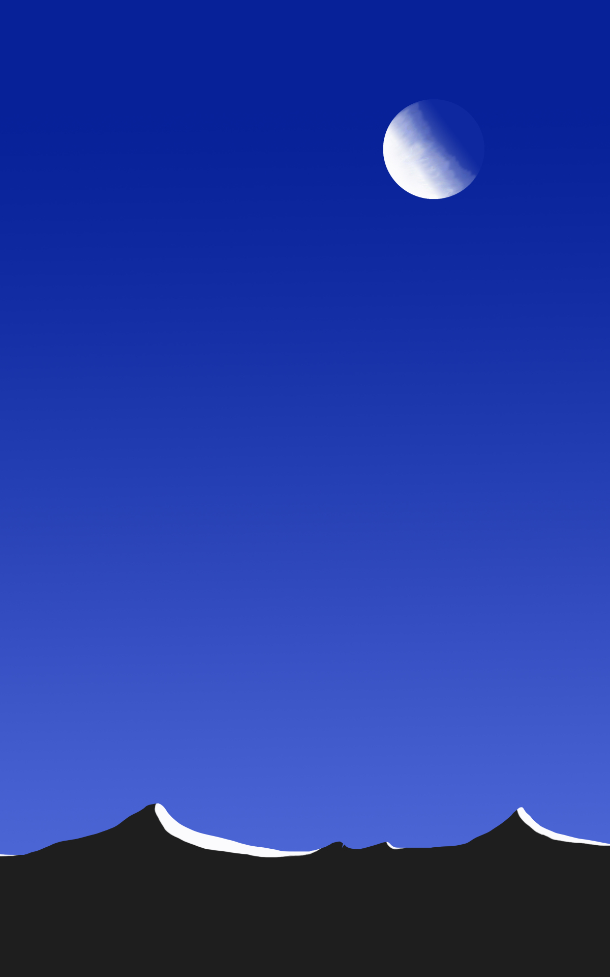 Handy-Wallpaper Landschaft, Mond, Berg, Gebirge, Nacht, Himmel, Künstlerisch kostenlos herunterladen.