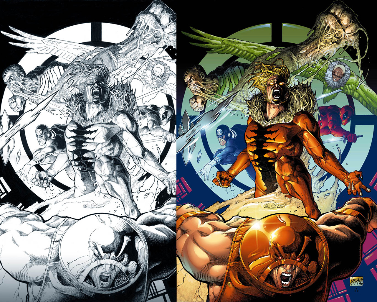 comics, sinister six, bullseye (marvel comics), deadpool, juggernaut (marvel comics), sabertooth, sandman (marvel comics), vulture (marvel comics)