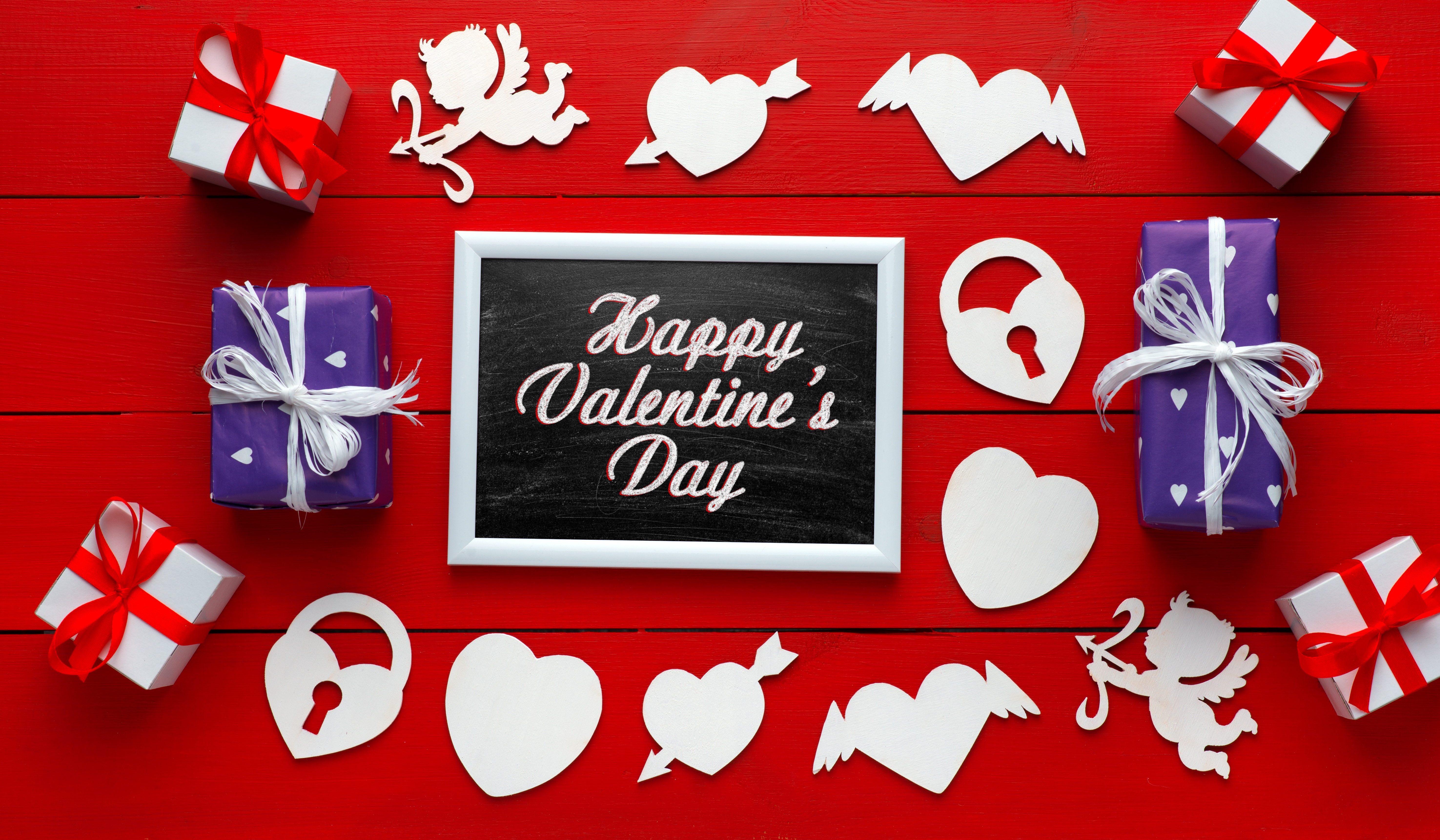 Скачать обои бесплатно Любовь, Подарки, День Святого Валентина, Праздничные, С Днем Святого Валентина картинка на рабочий стол ПК