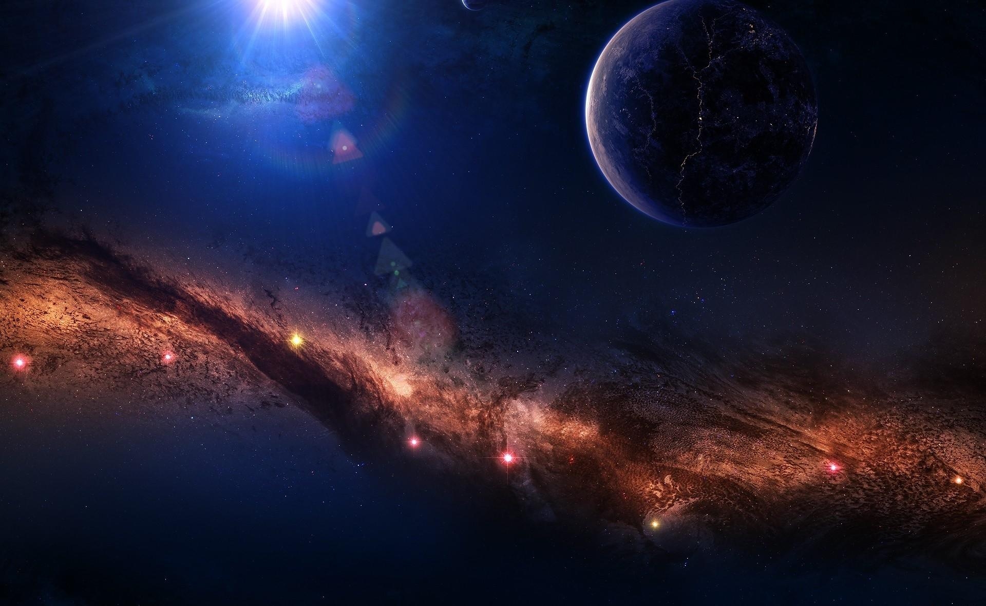 stars, universe, planets, shine, light, nebula Image for desktop