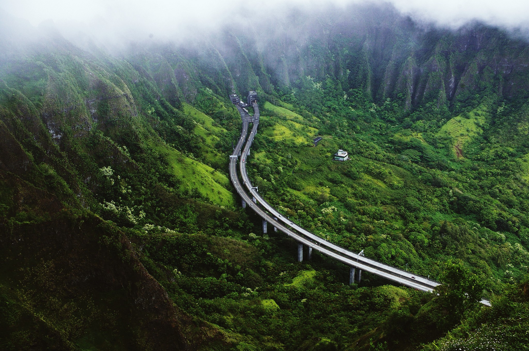 Free download wallpaper Mountain, Road, Forest, Highway, Man Made on your PC desktop