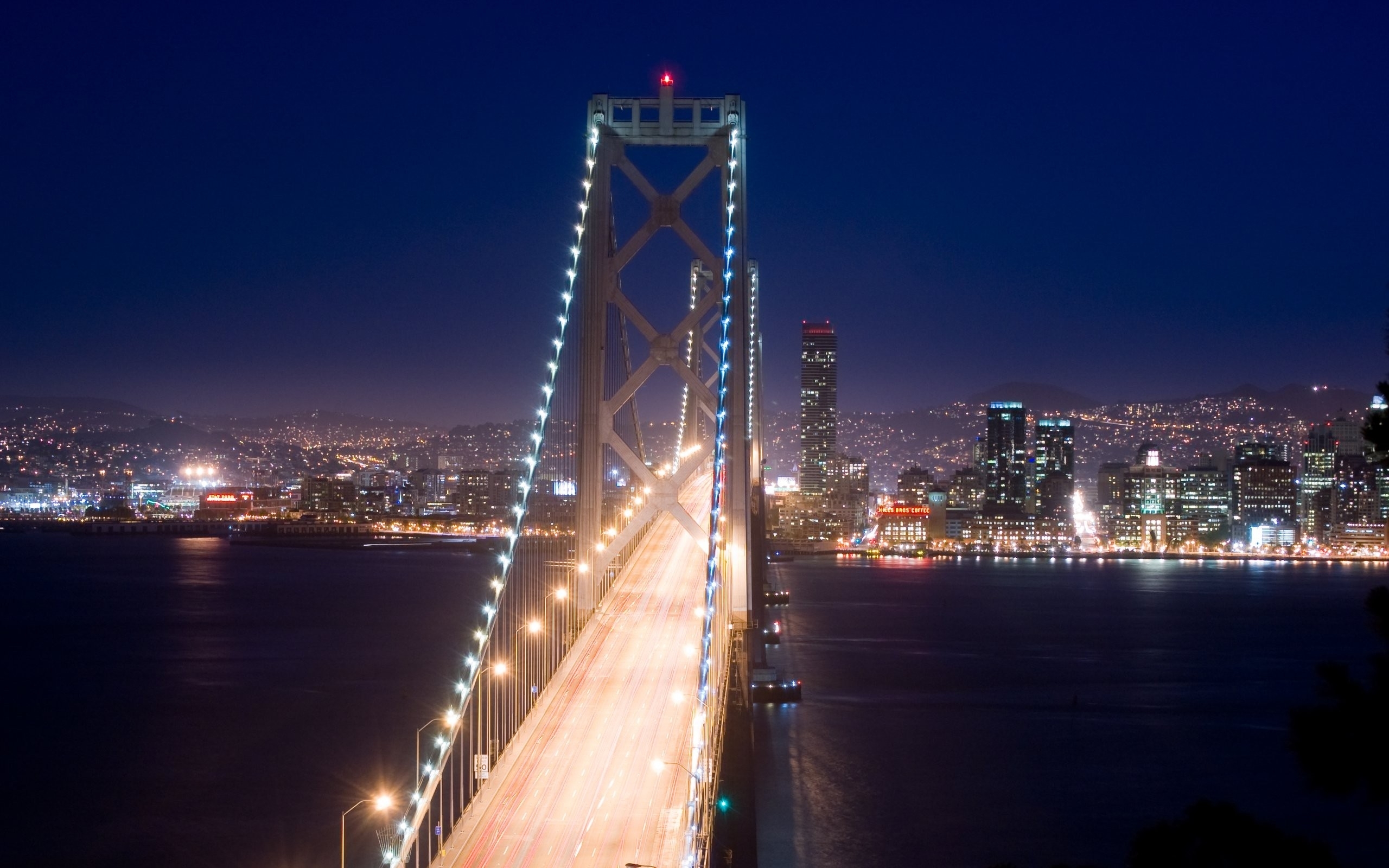 Скачать обои бесплатно Мосты, Мост, Сан Франциско, Сделано Человеком, Мост Между Сан Франциско И Оклендом картинка на рабочий стол ПК