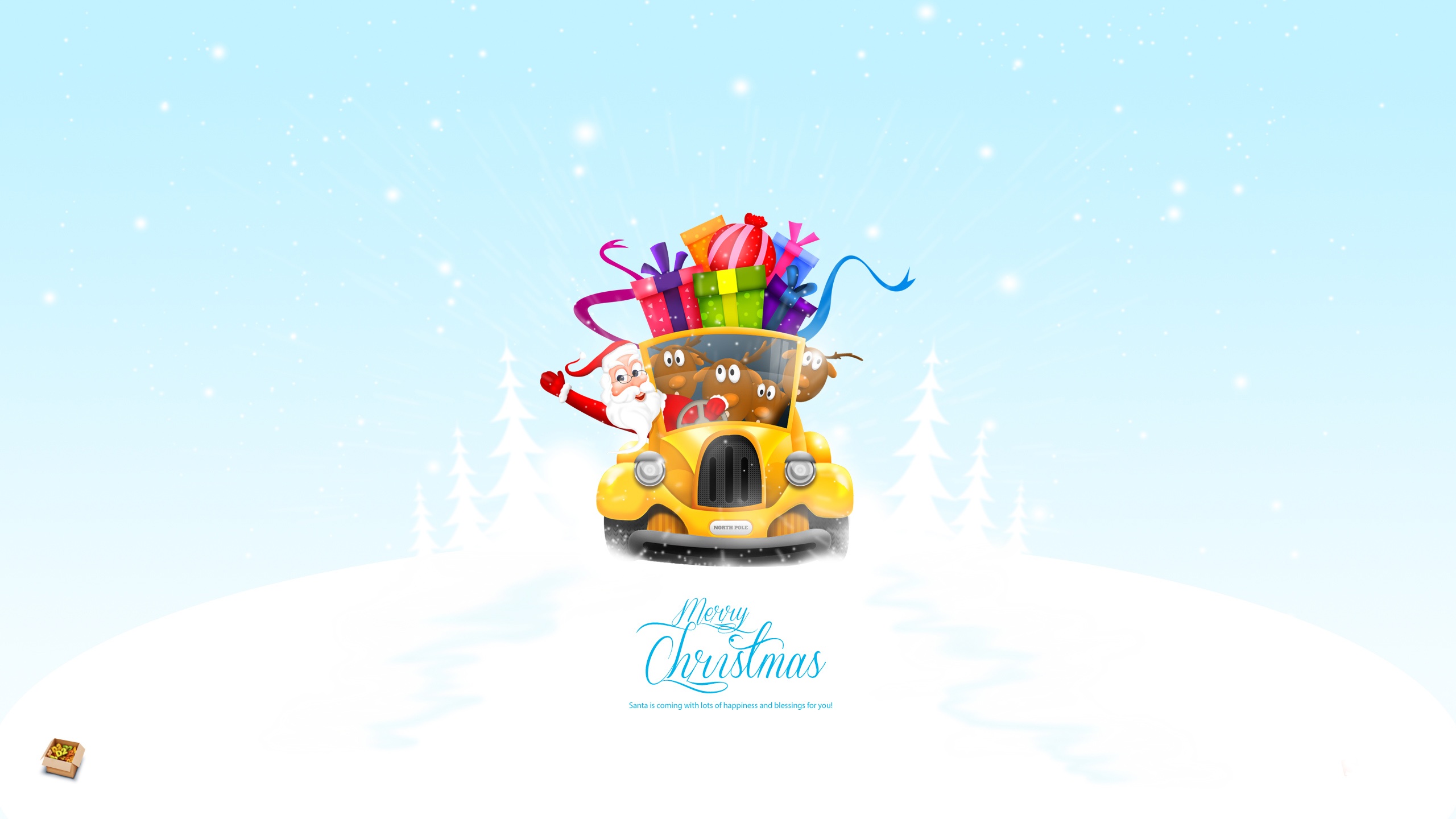 Laden Sie das Feiertage, Weihnachtsmann, Weihnachten, Geschenk, Frohe Weihnachten, Rentier-Bild kostenlos auf Ihren PC-Desktop herunter