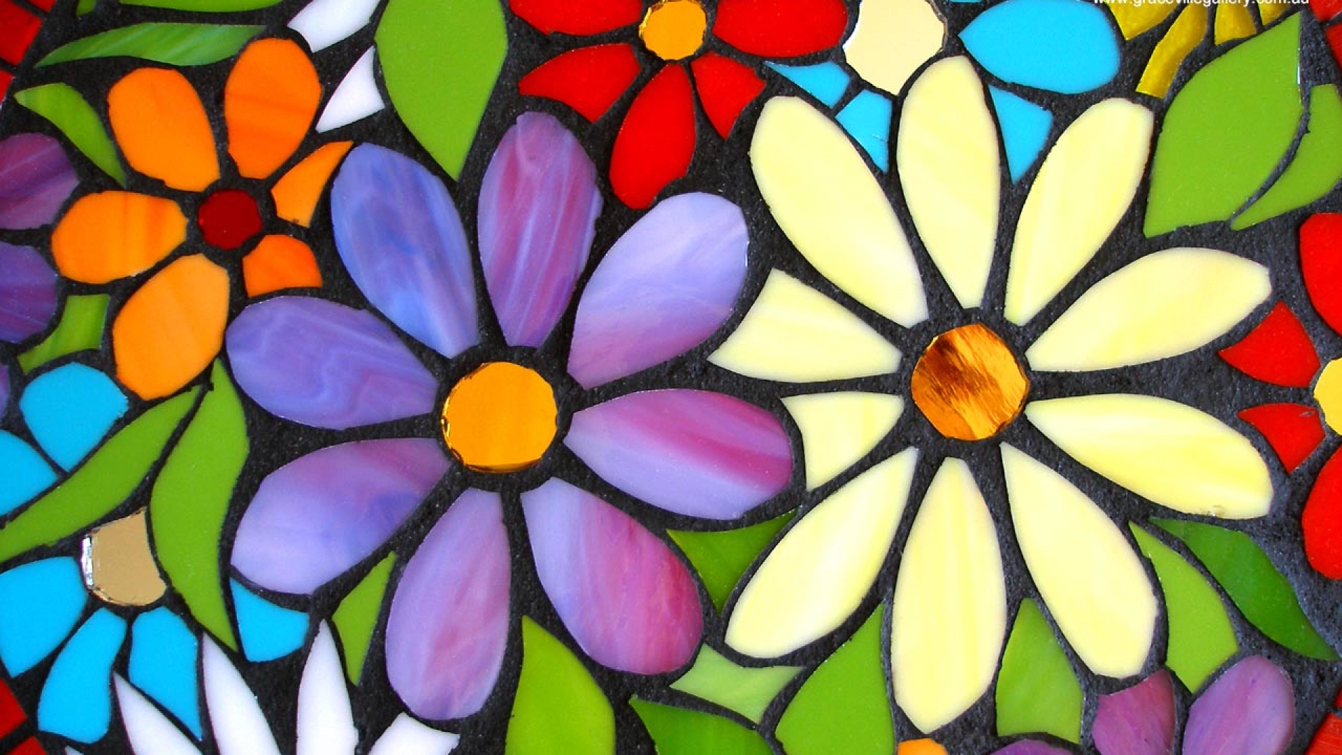 Download mobile wallpaper Flower, Colorful, Artistic, Daisy, Stained Glass for free.