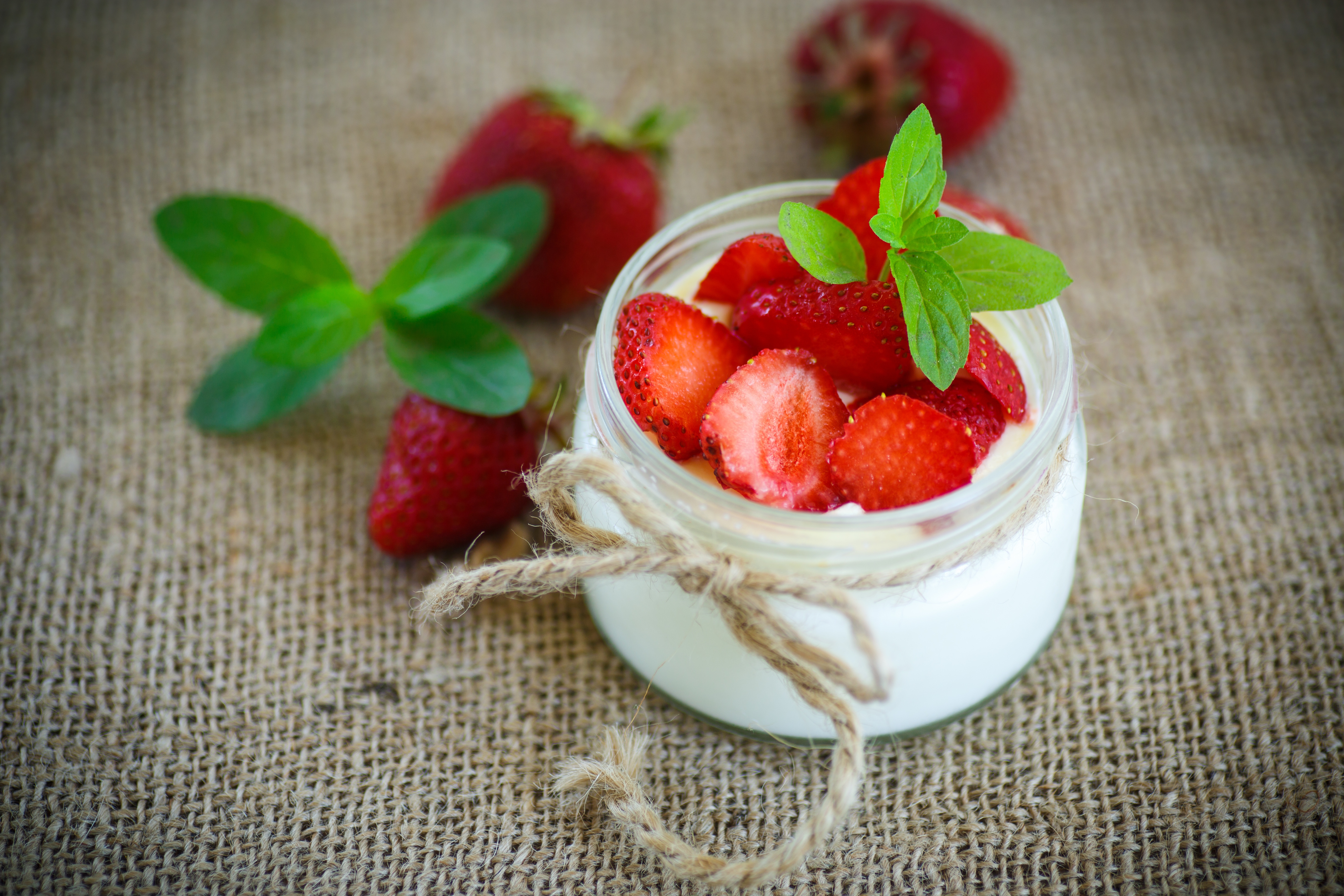Download mobile wallpaper Food, Strawberry, Dessert, Berry, Fruit, Yogurt for free.