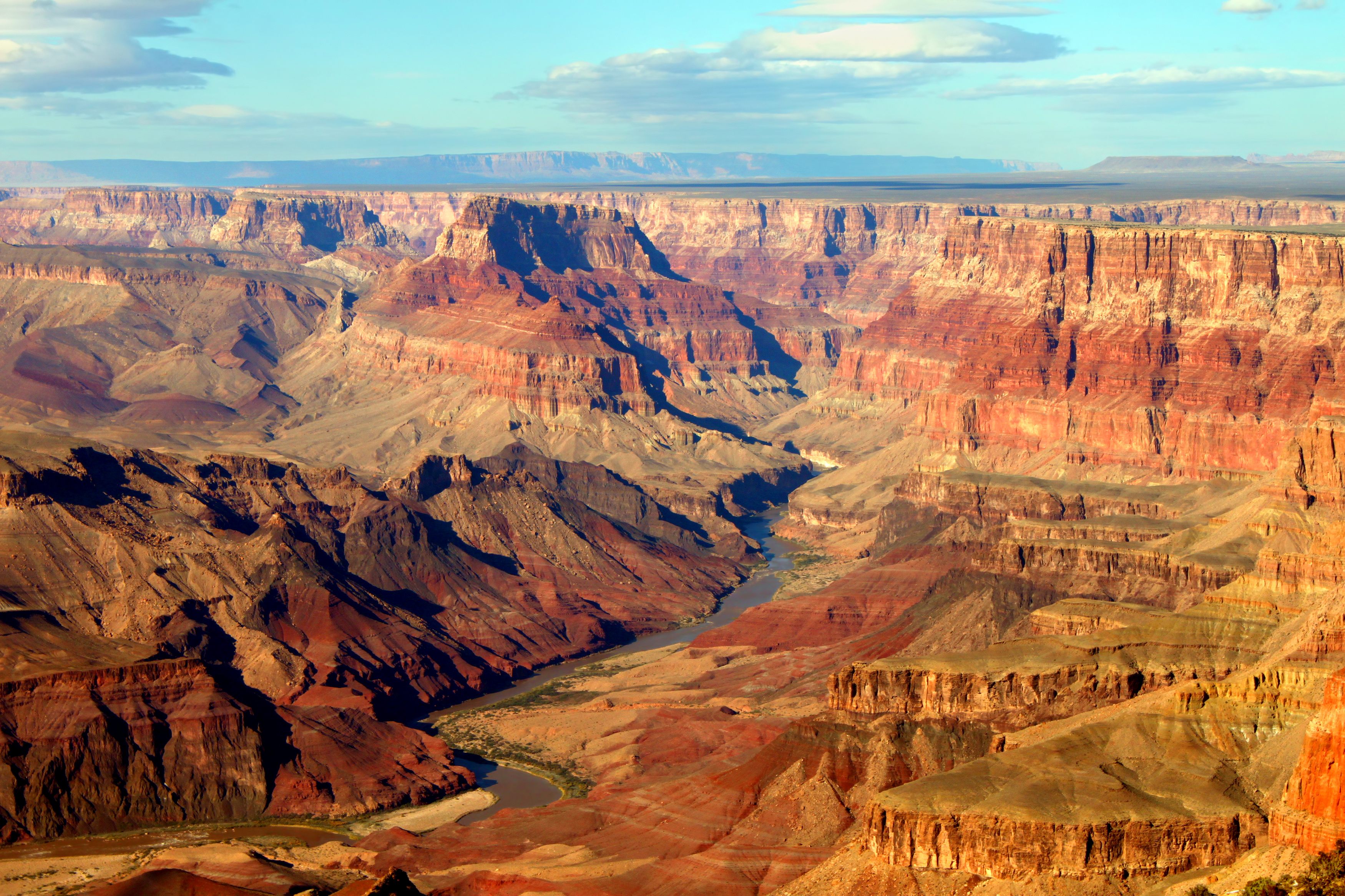 398940 скачать картинку земля/природа, великий каньон, аризона, каньон, утёс, горизонт, ландшафт, национальный парк, природа, панорама, река, сша, каньоны - обои и заставки бесплатно