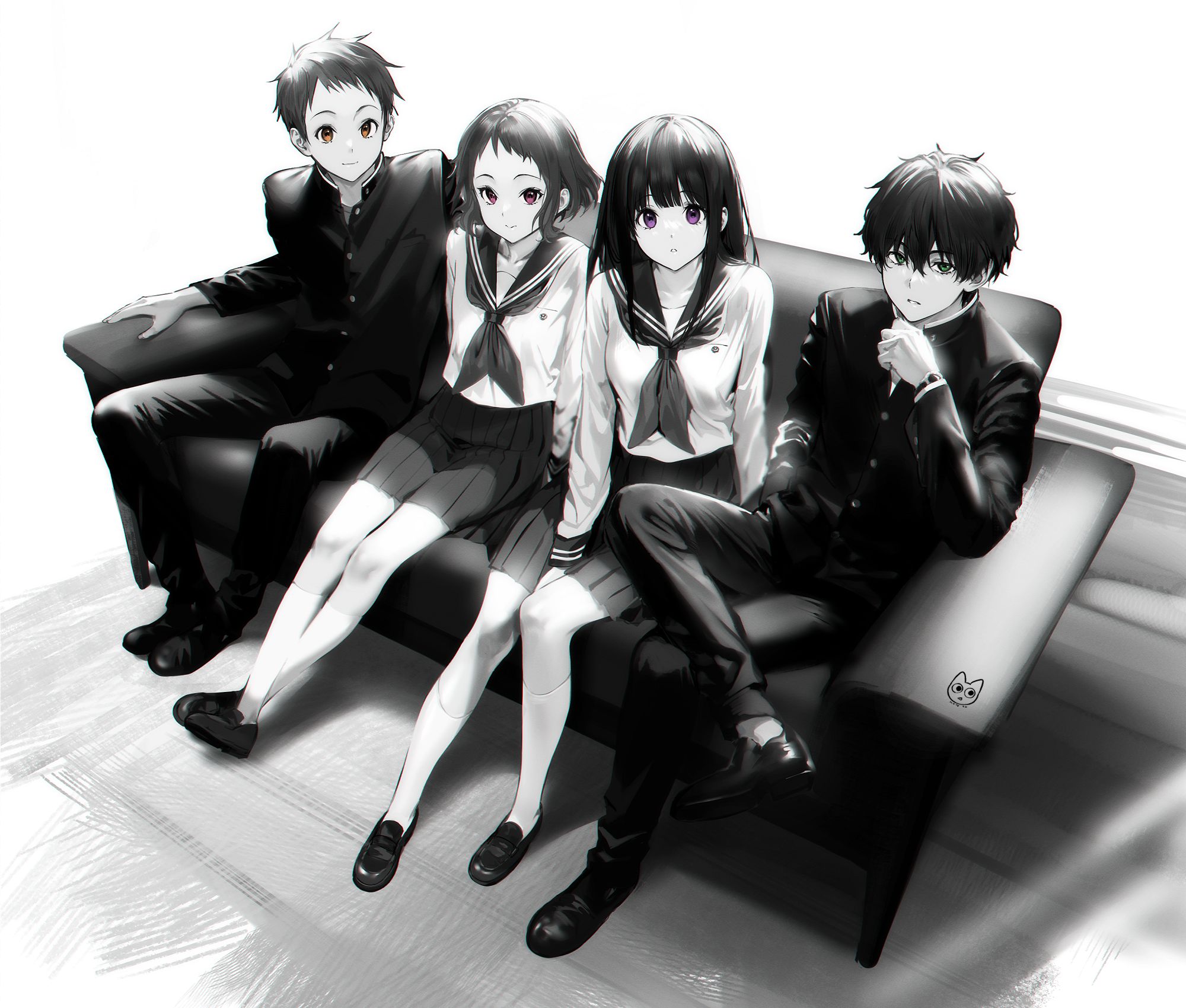 Baixar papel de parede para celular de Anime, Eru Chitanda, Hōtarō Oreki, Mayaka Ibara, Satoshi Fukube, Hyouka gratuito.