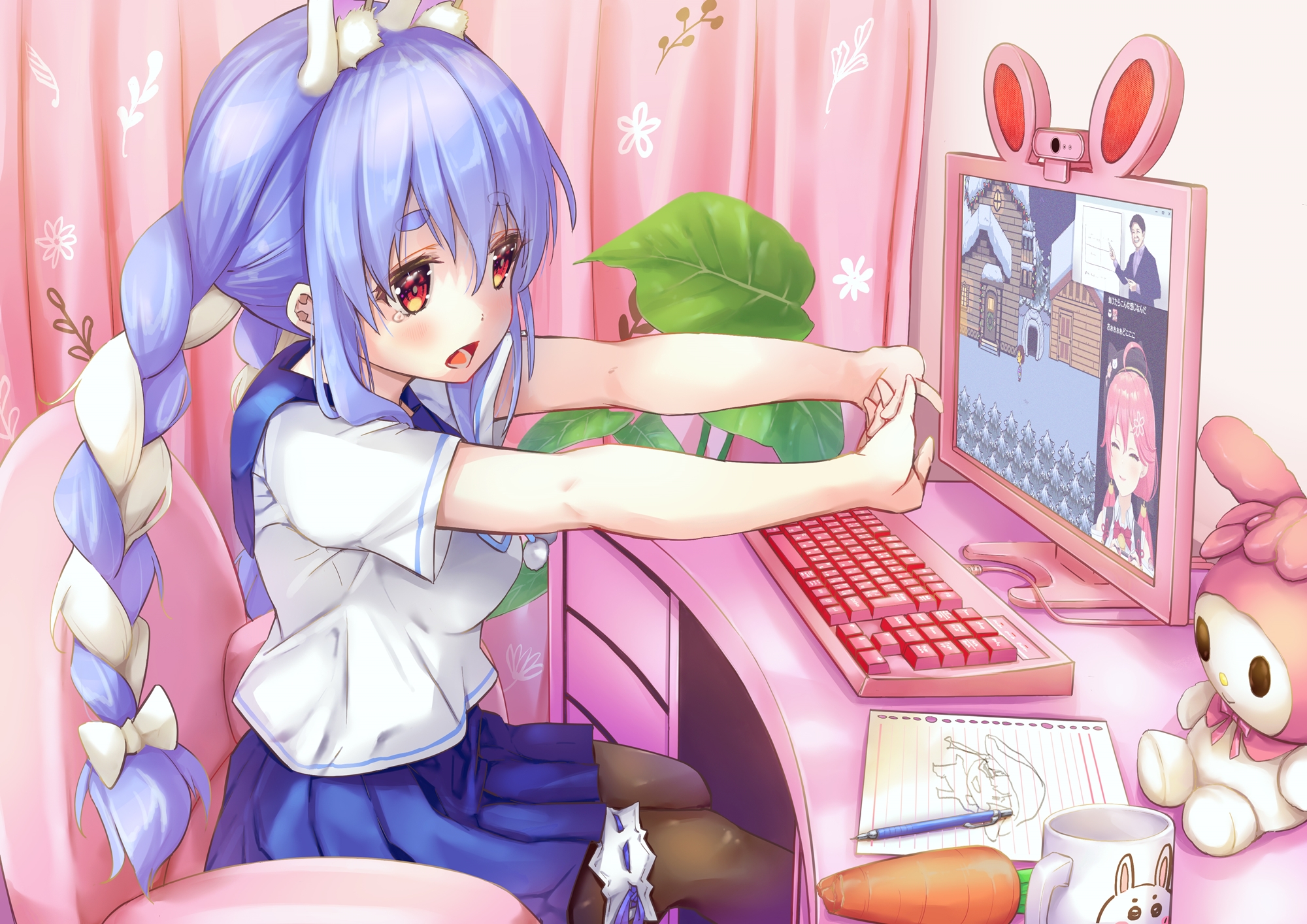 Baixe gratuitamente a imagem Anime, Youtuber Virtual, Hololive, Usada Pekora na área de trabalho do seu PC
