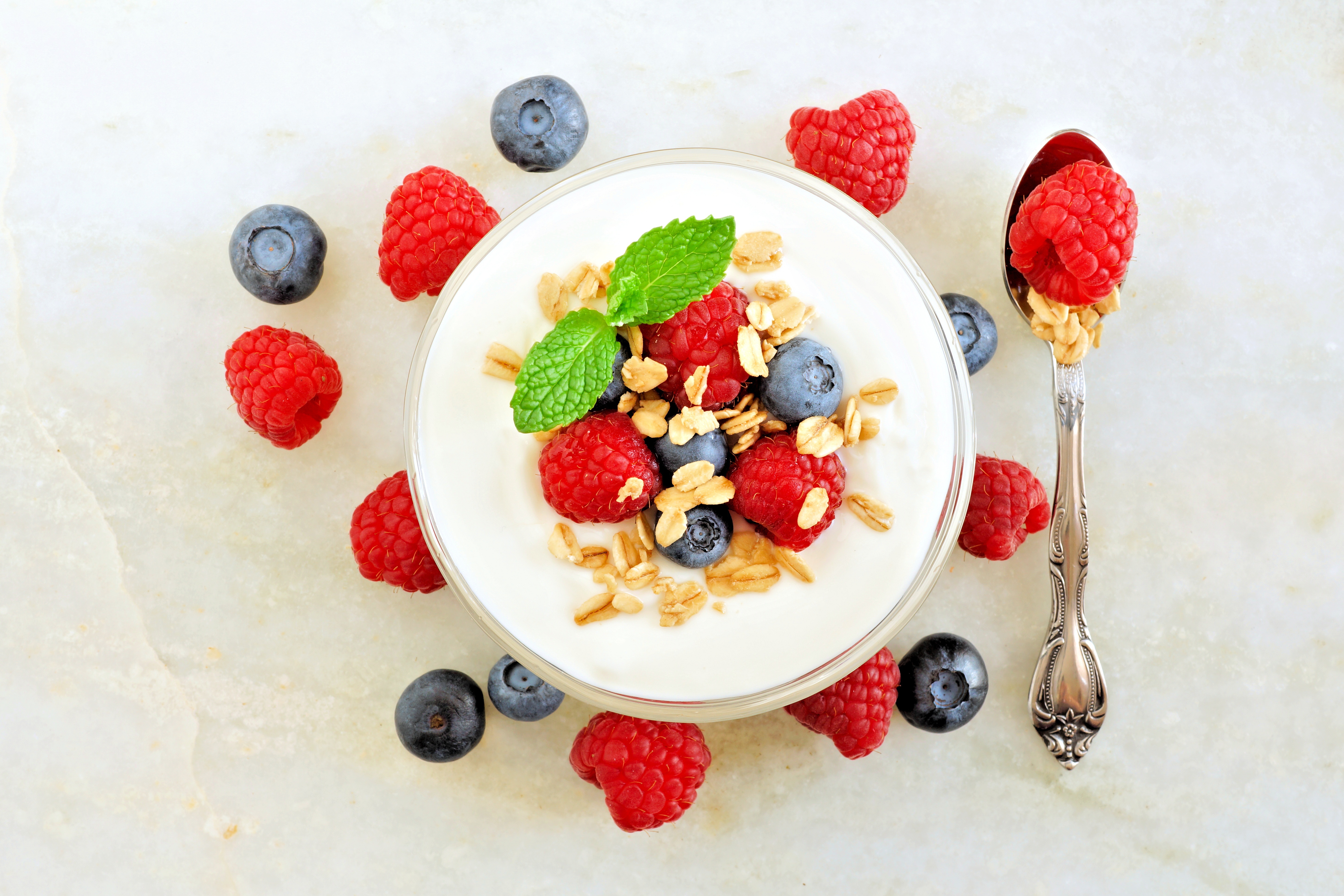 Free download wallpaper Food, Blueberry, Raspberry, Berry, Fruit, Muesli, Breakfast, Yogurt on your PC desktop