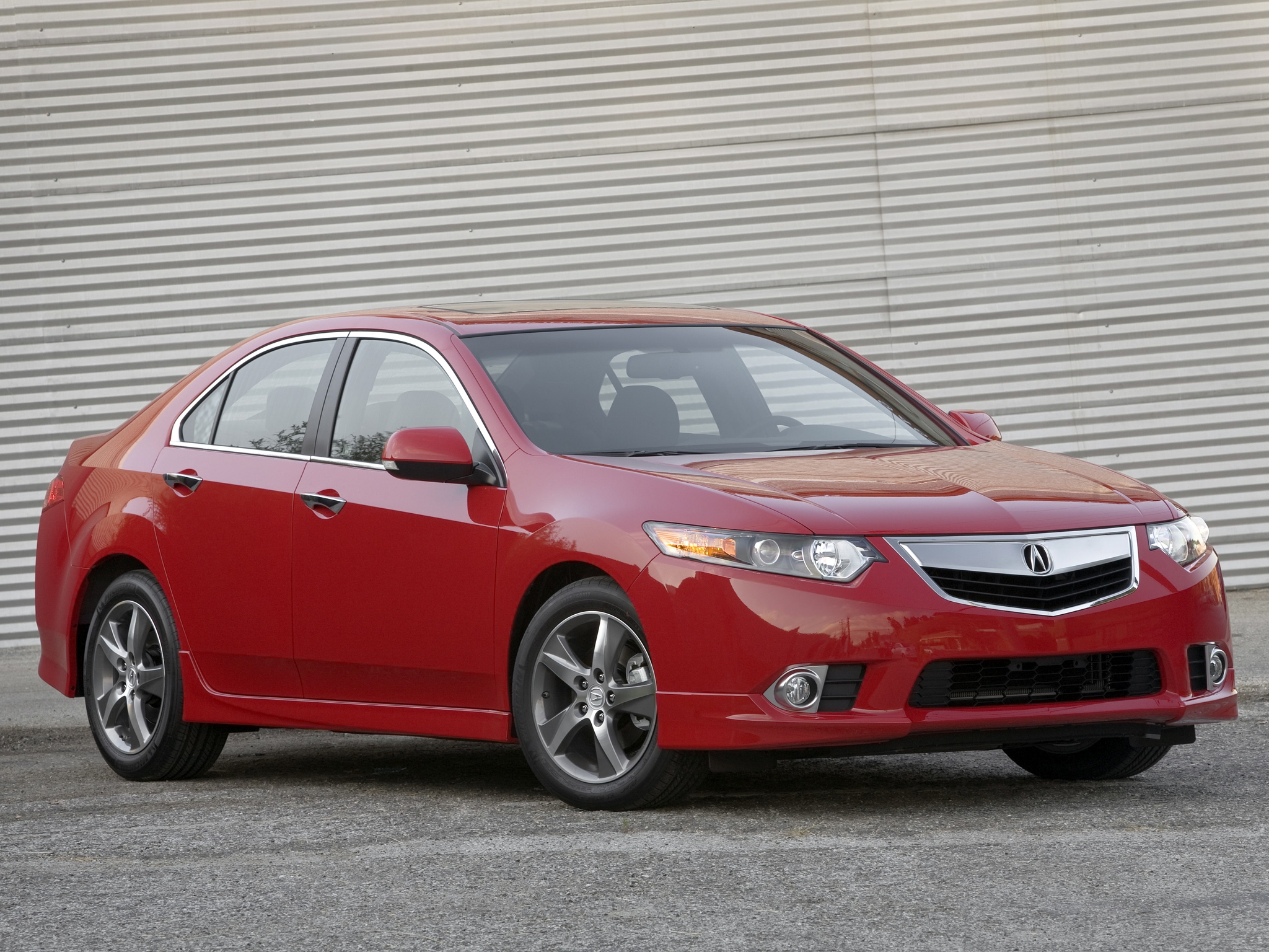wall, auto, acura, cars, red, asphalt, side view, style, akura, 2011, tsx