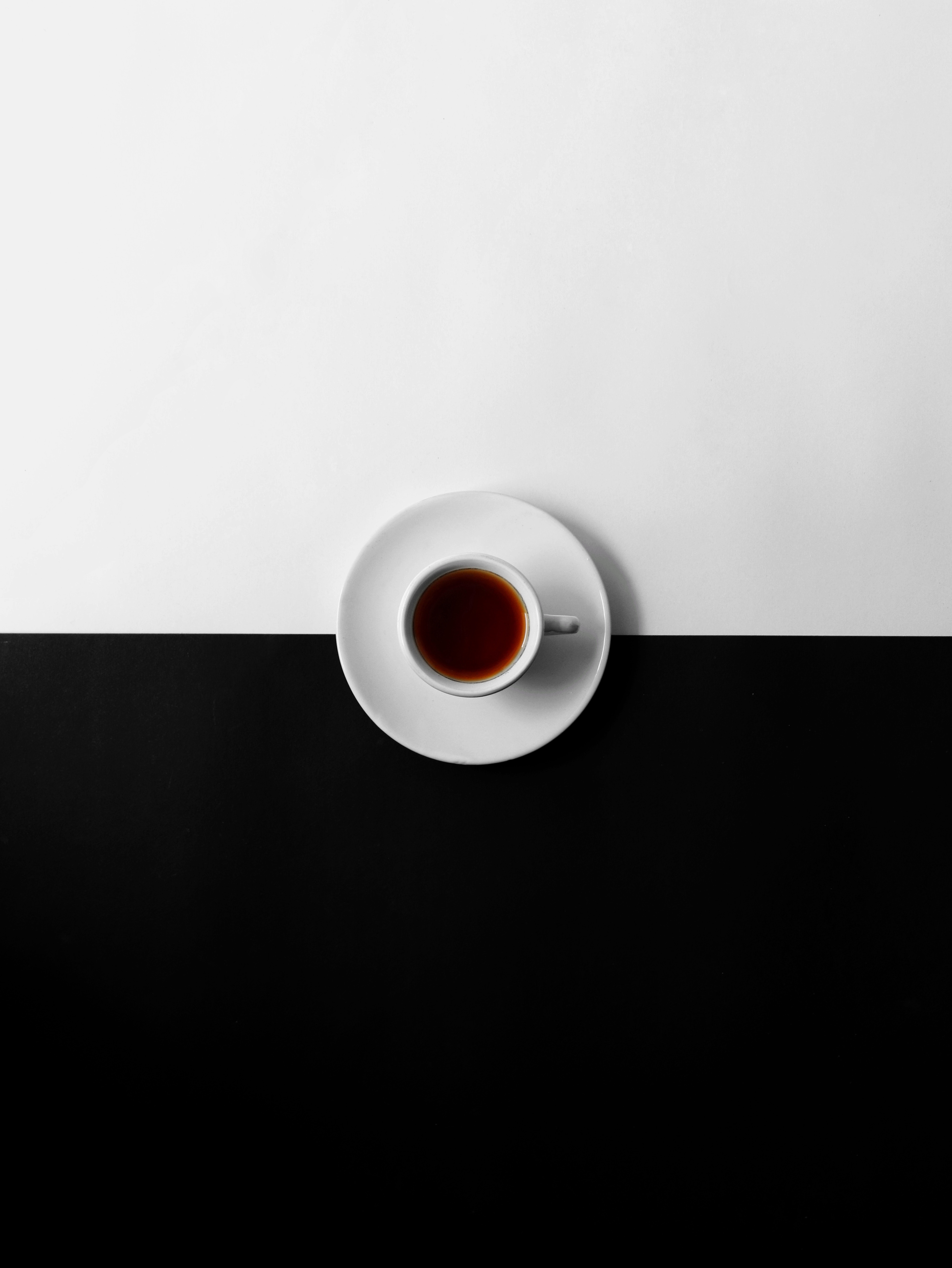 Laden Sie das Eine Tasse, Tasse, Das Schwarze, Minimalismus-Bild kostenlos auf Ihren PC-Desktop herunter
