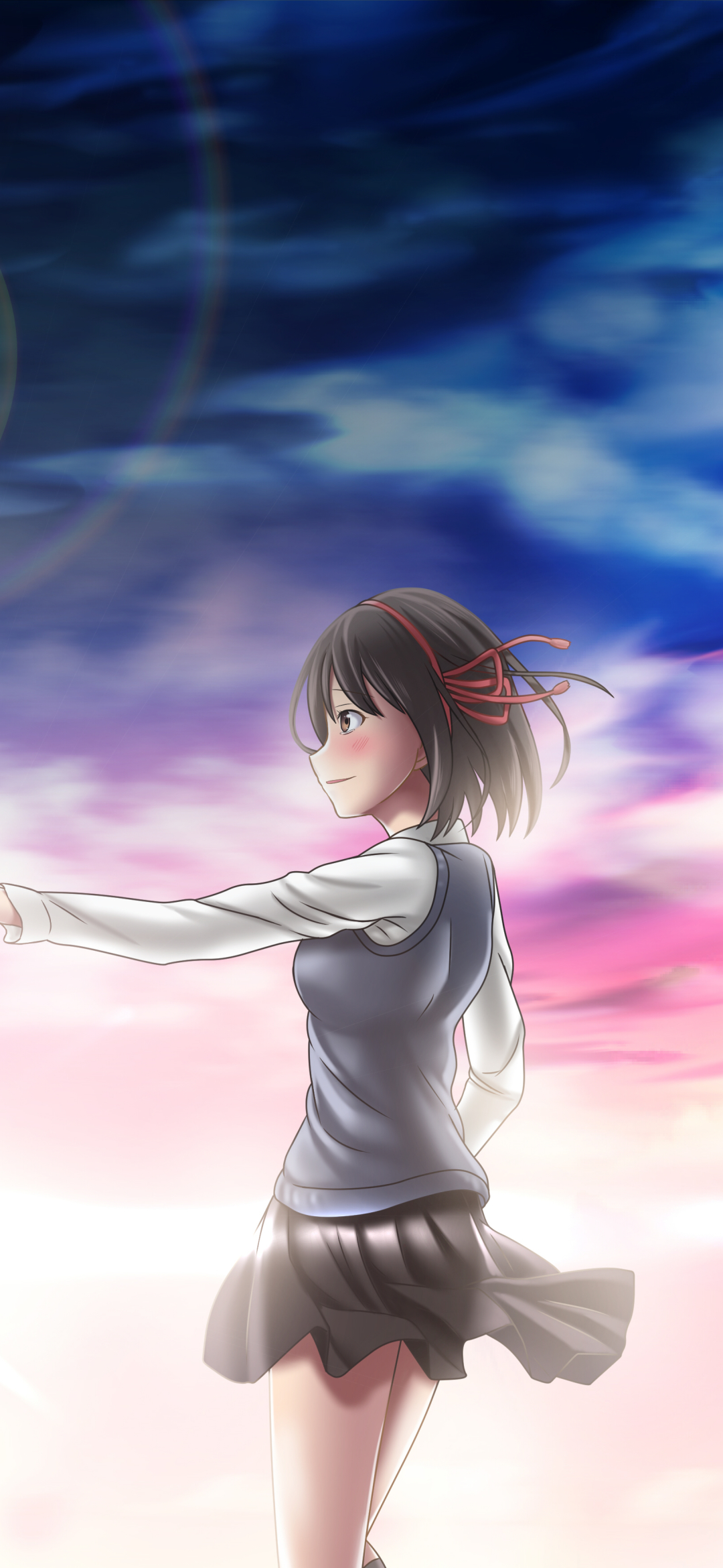 Handy-Wallpaper Animes, Your Name Gestern Heute Und Für Immer, Kimi No Na Wa, Mitsuha Miyamizu kostenlos herunterladen.