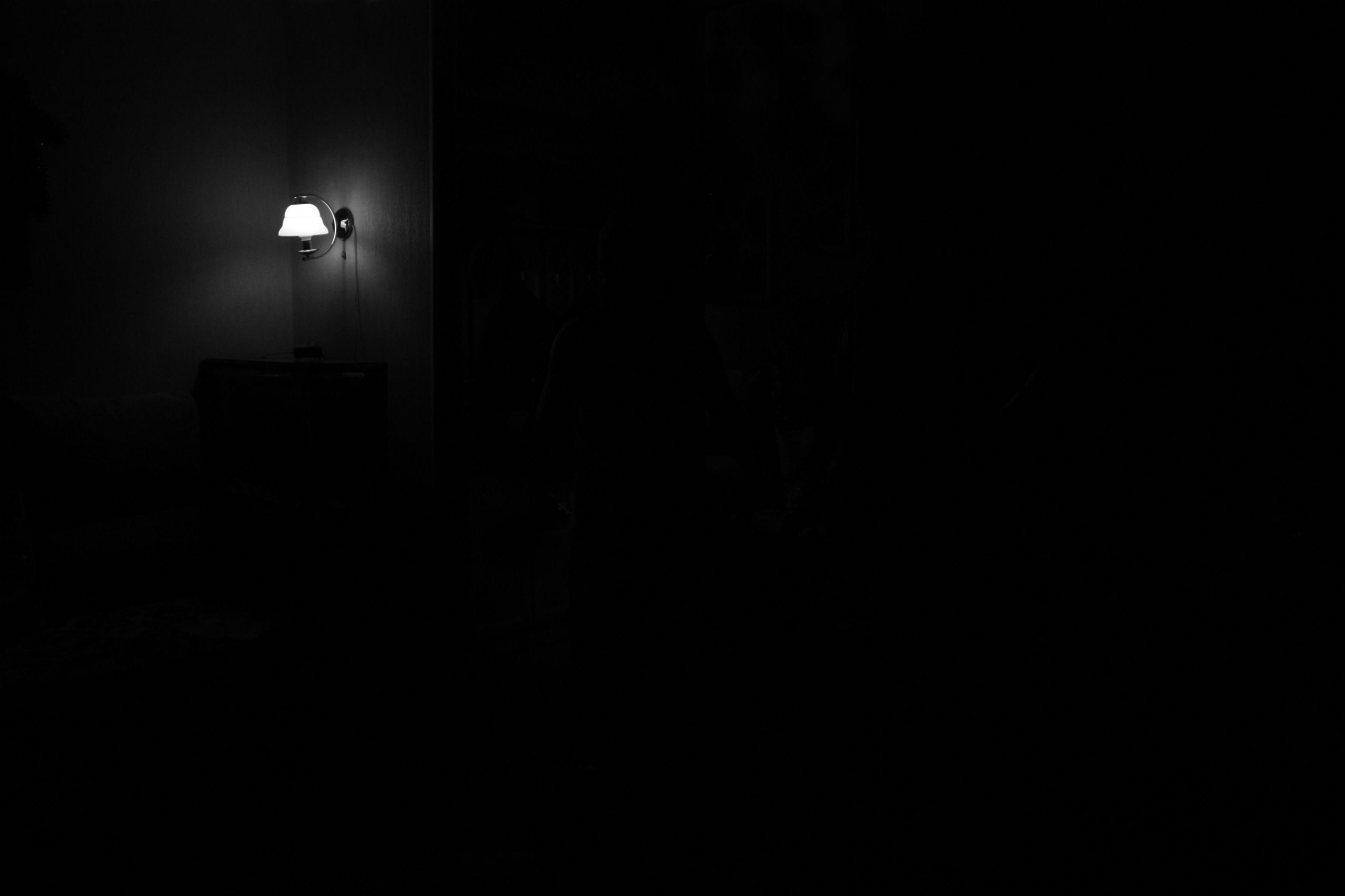 dark, minimalism, shine, light, lamp, lantern, darkness, room FHD, 4K, UHD