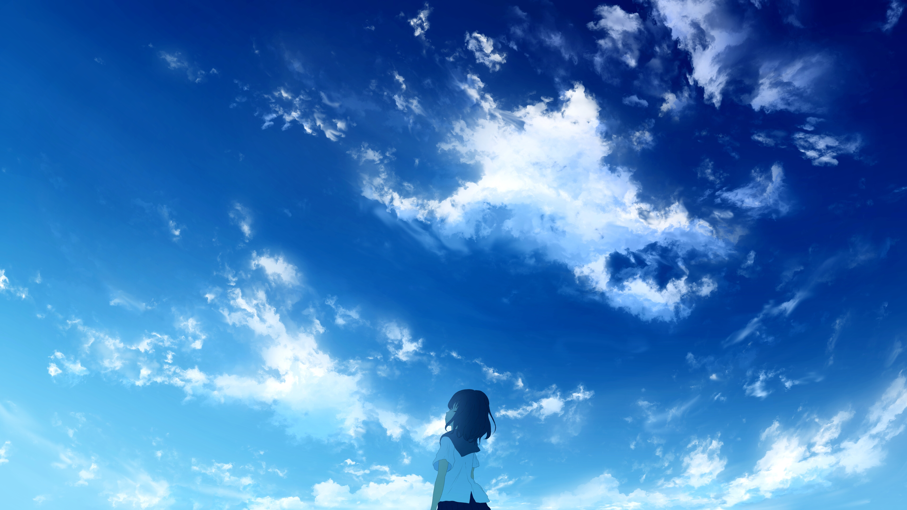 Laden Sie das Mädchen, Sommer, Himmel, Animes-Bild kostenlos auf Ihren PC-Desktop herunter
