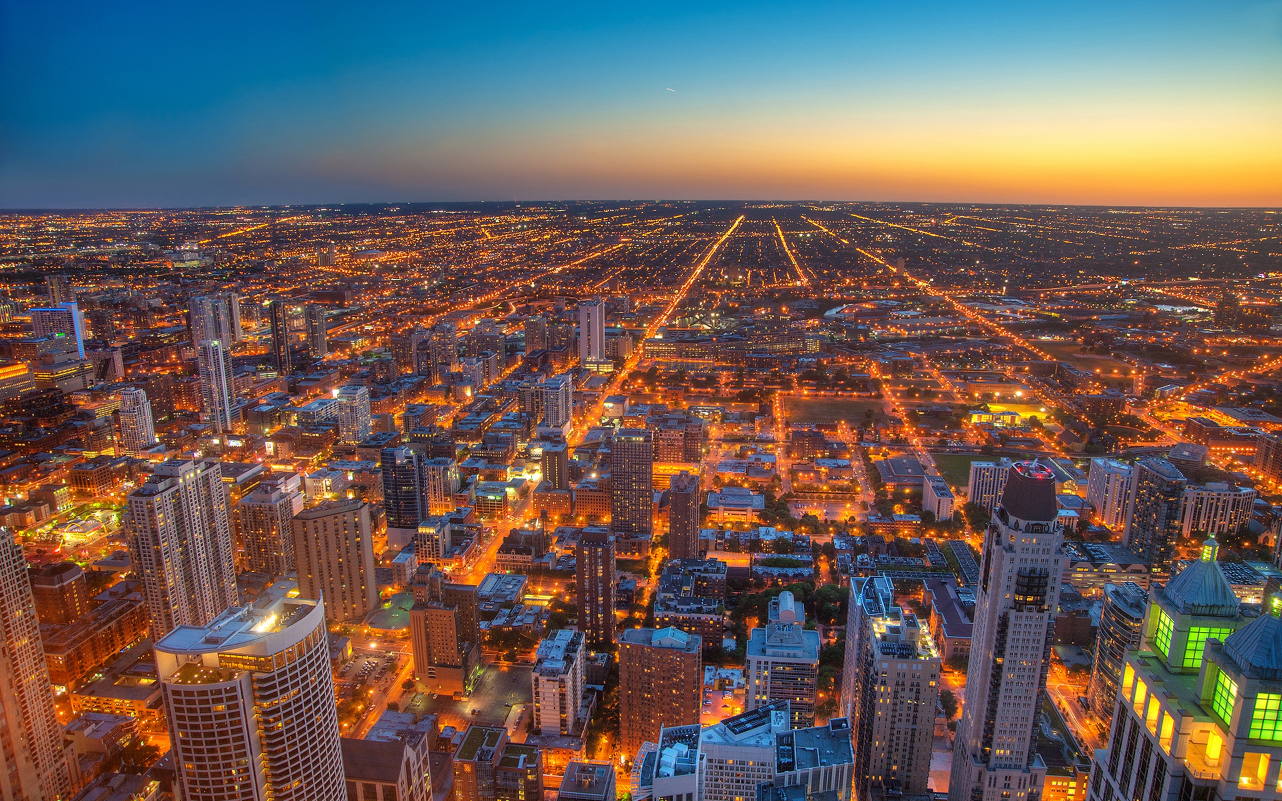 Téléchargez gratuitement l'image Villes, Nuit, Ville, Horizon, Lumière, Paysage Urbain, Chicago, Construction Humaine sur le bureau de votre PC