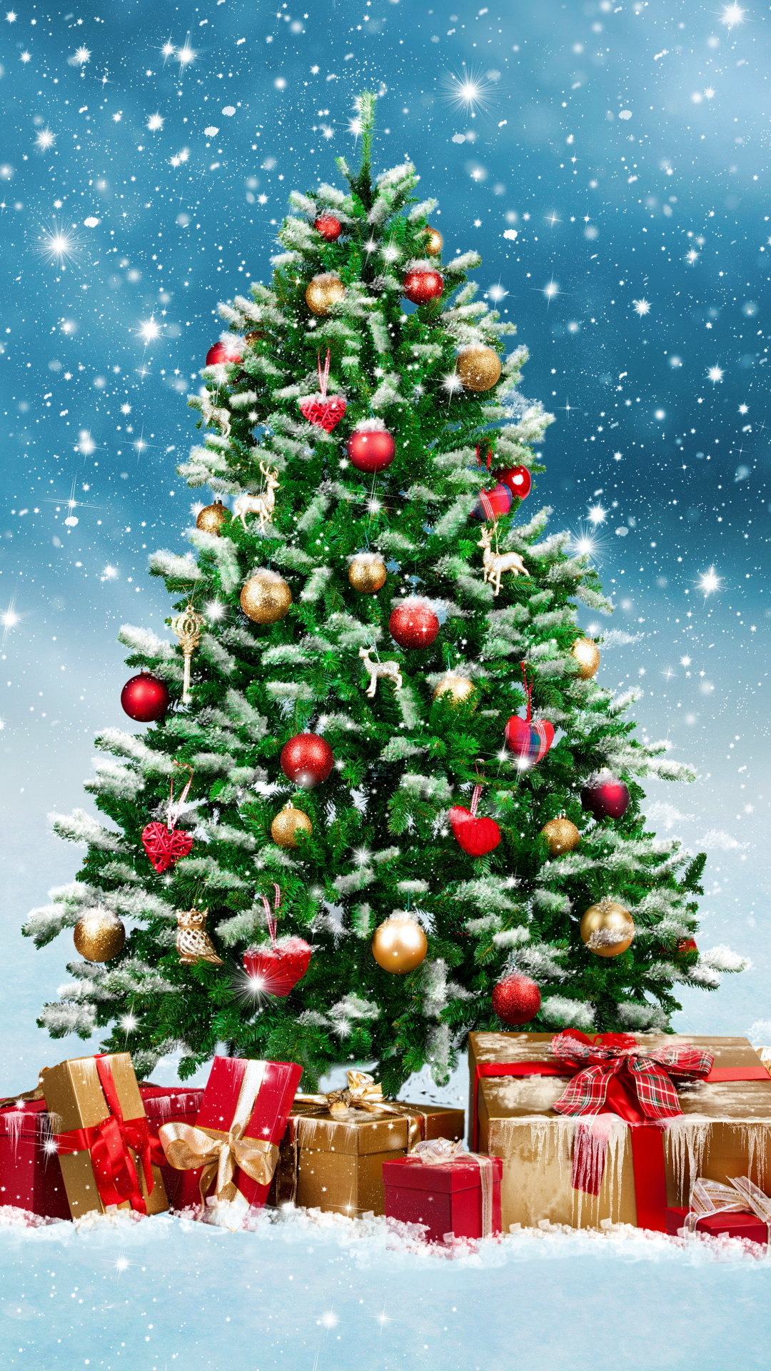 Download mobile wallpaper Winter, Snow, Christmas, Holiday, Gift, Christmas Tree, Christmas Ornaments for free.