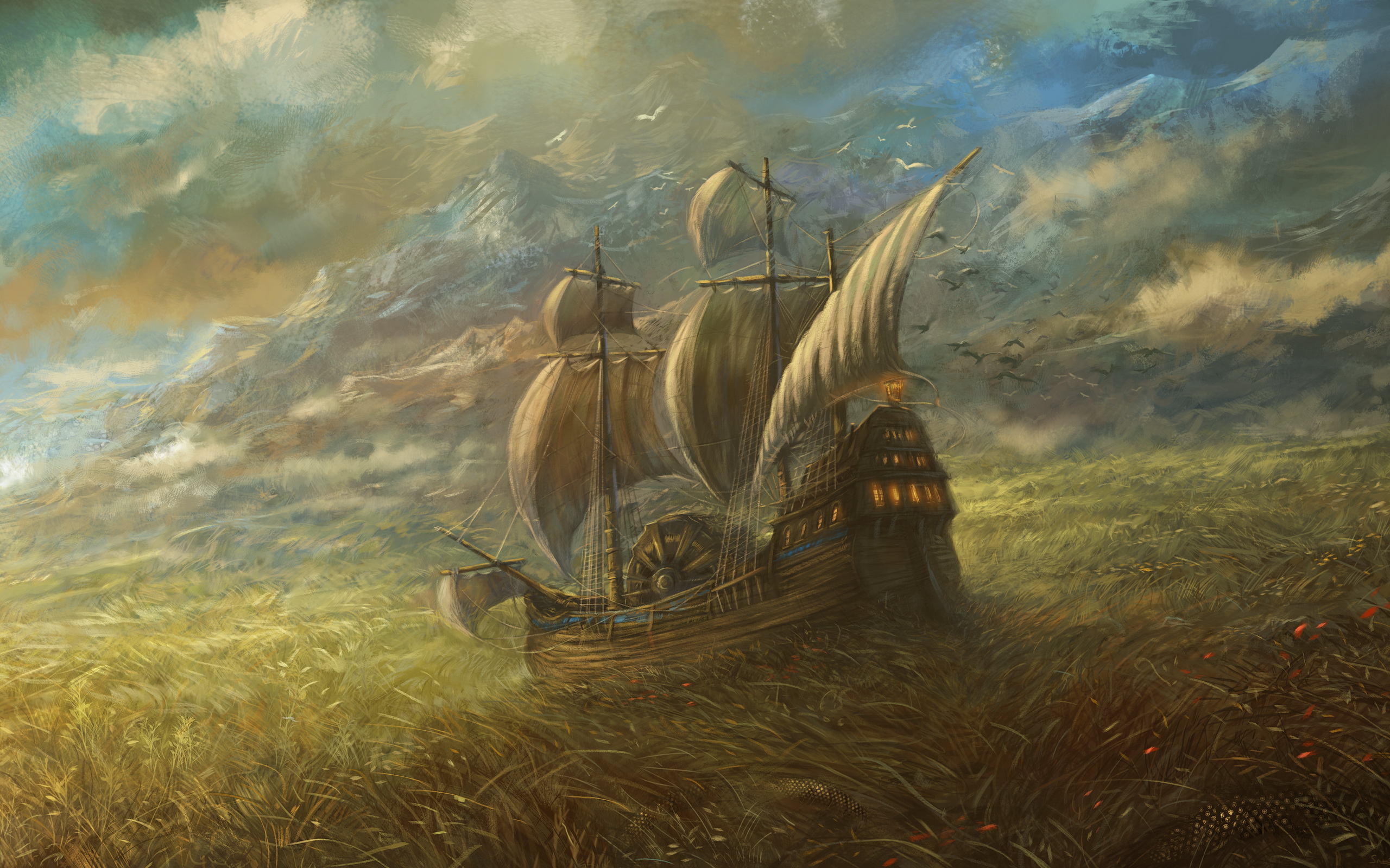 Download mobile wallpaper Fantasy, Ship for free.