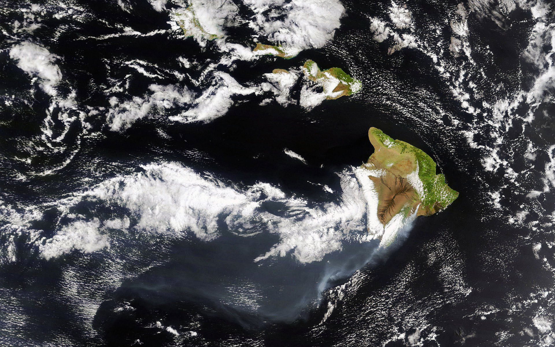 Скачать обои бесплатно Гавайи, Земля/природа, Из Космоса картинка на рабочий стол ПК